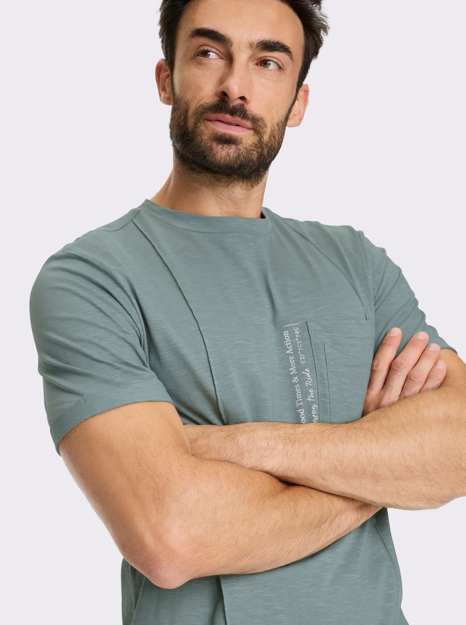 Marco Donati Shirt met korte mouwen en versiering, contrastkleurig - jade