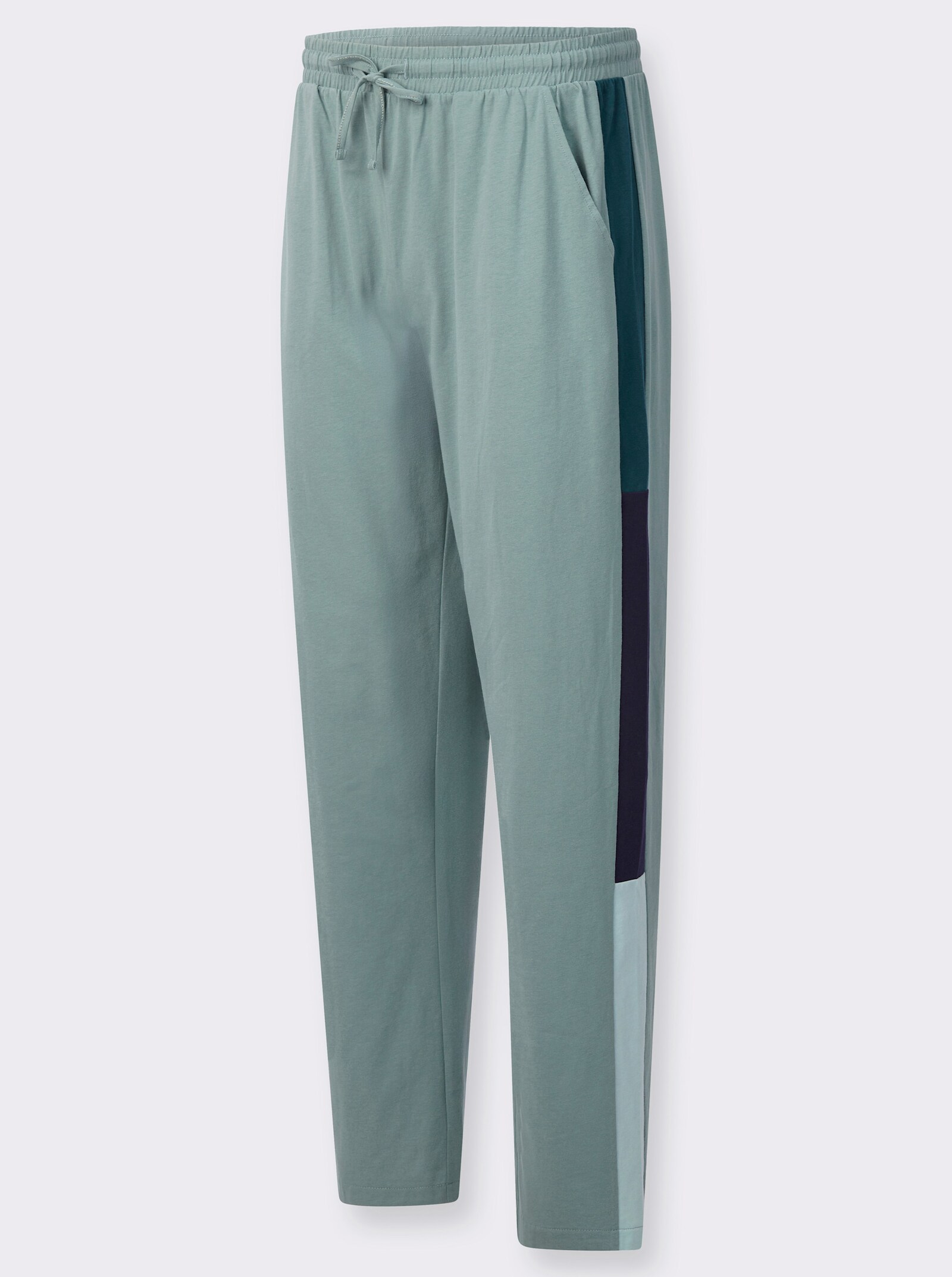Freizeithose mit Galonstreifen - jade