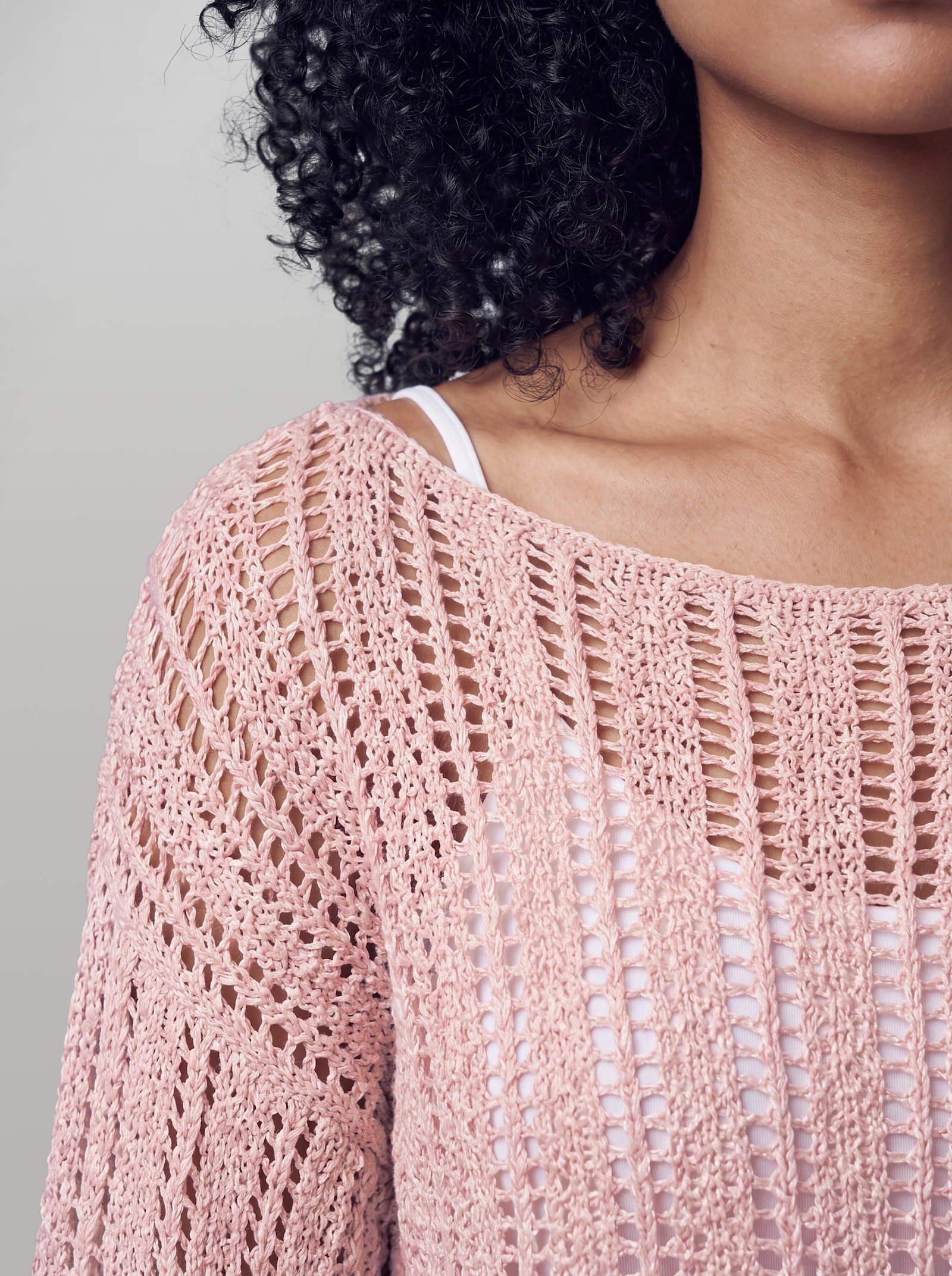 heine Pullover mit U-Boot-Ausschnitt - hellrosé