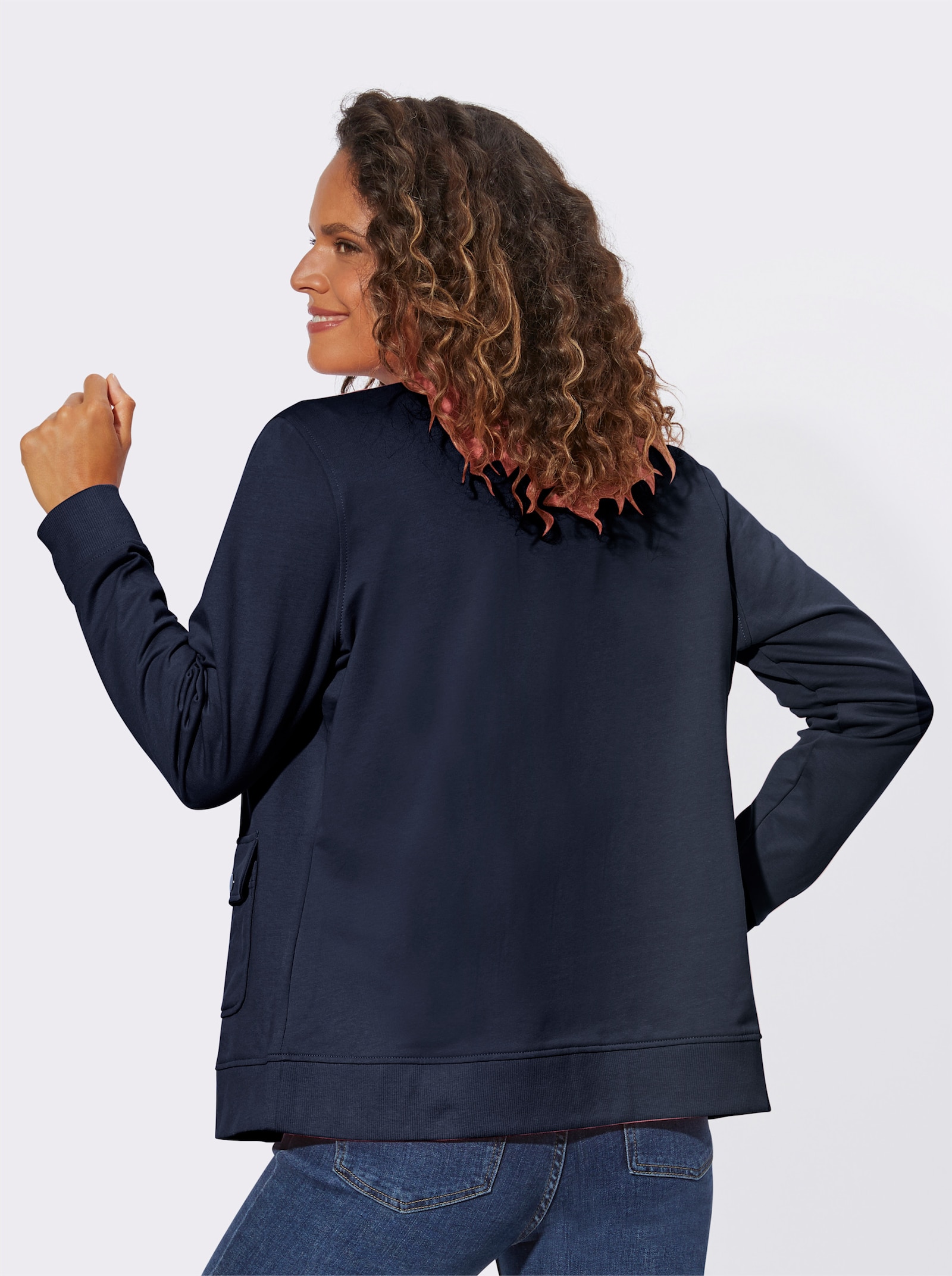 Shirtjacke aus reiner Baumwolle - marine