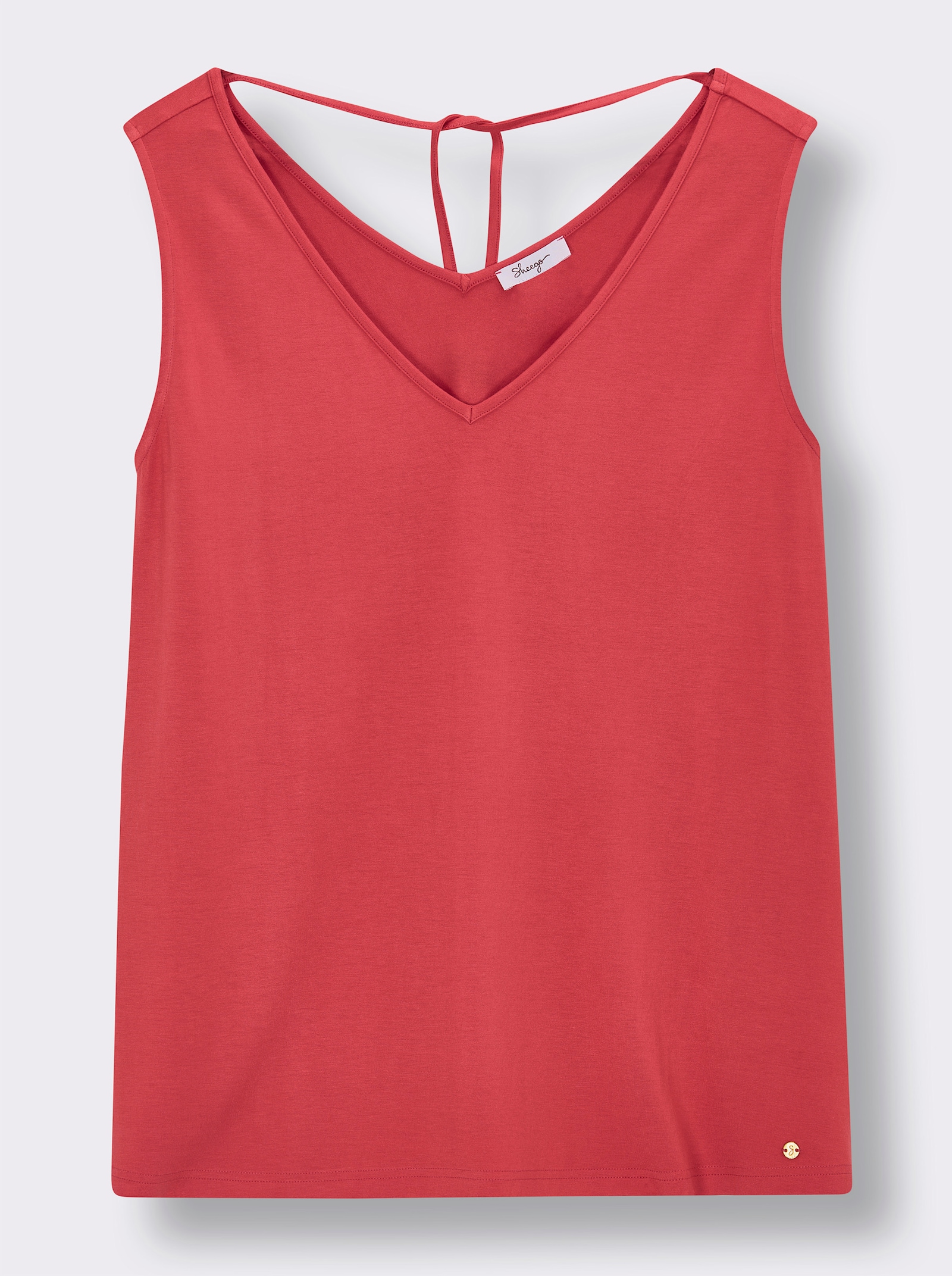 sheego Shirttop mit Bindeband im Nacken - hummer