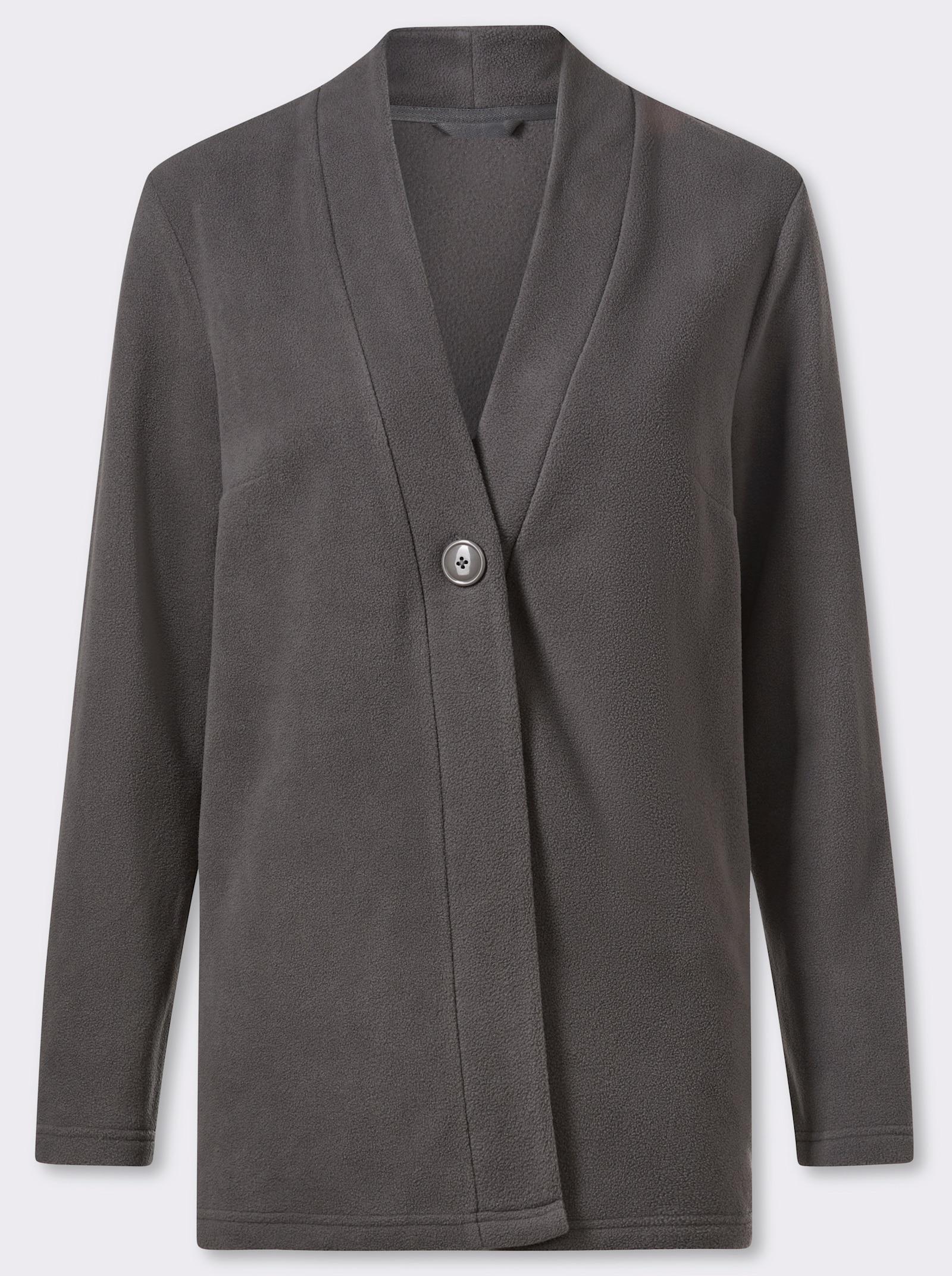 Fleecejacke mit V-Ausschnitt - anthrazit