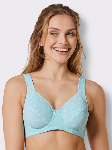 wäschepur Entlastungs-BH ohne Bügel mit wattierten Komfortträgern - mint-weiß