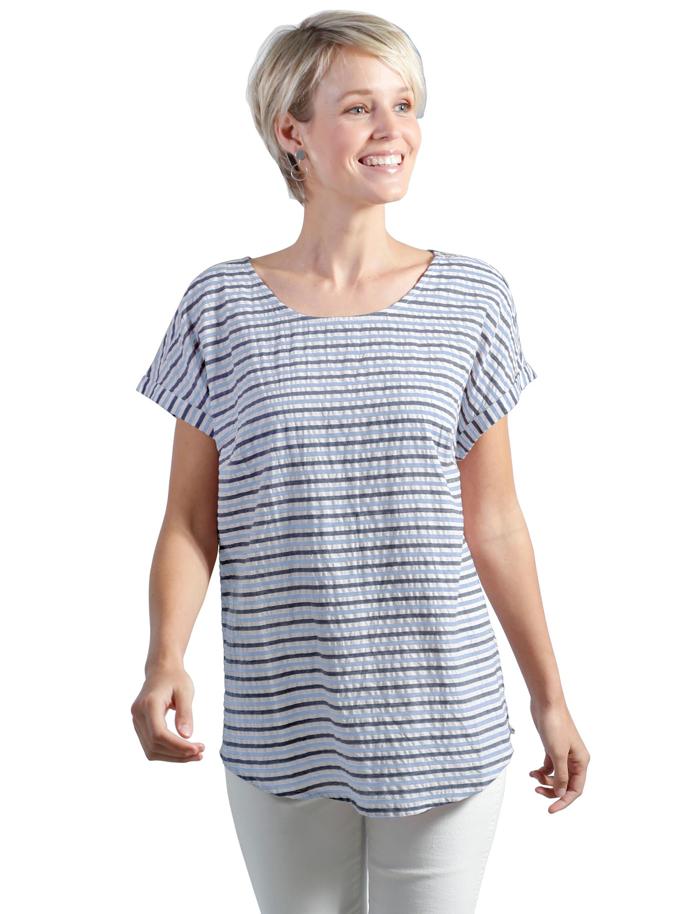 Bluse - blau-marine-geringelt