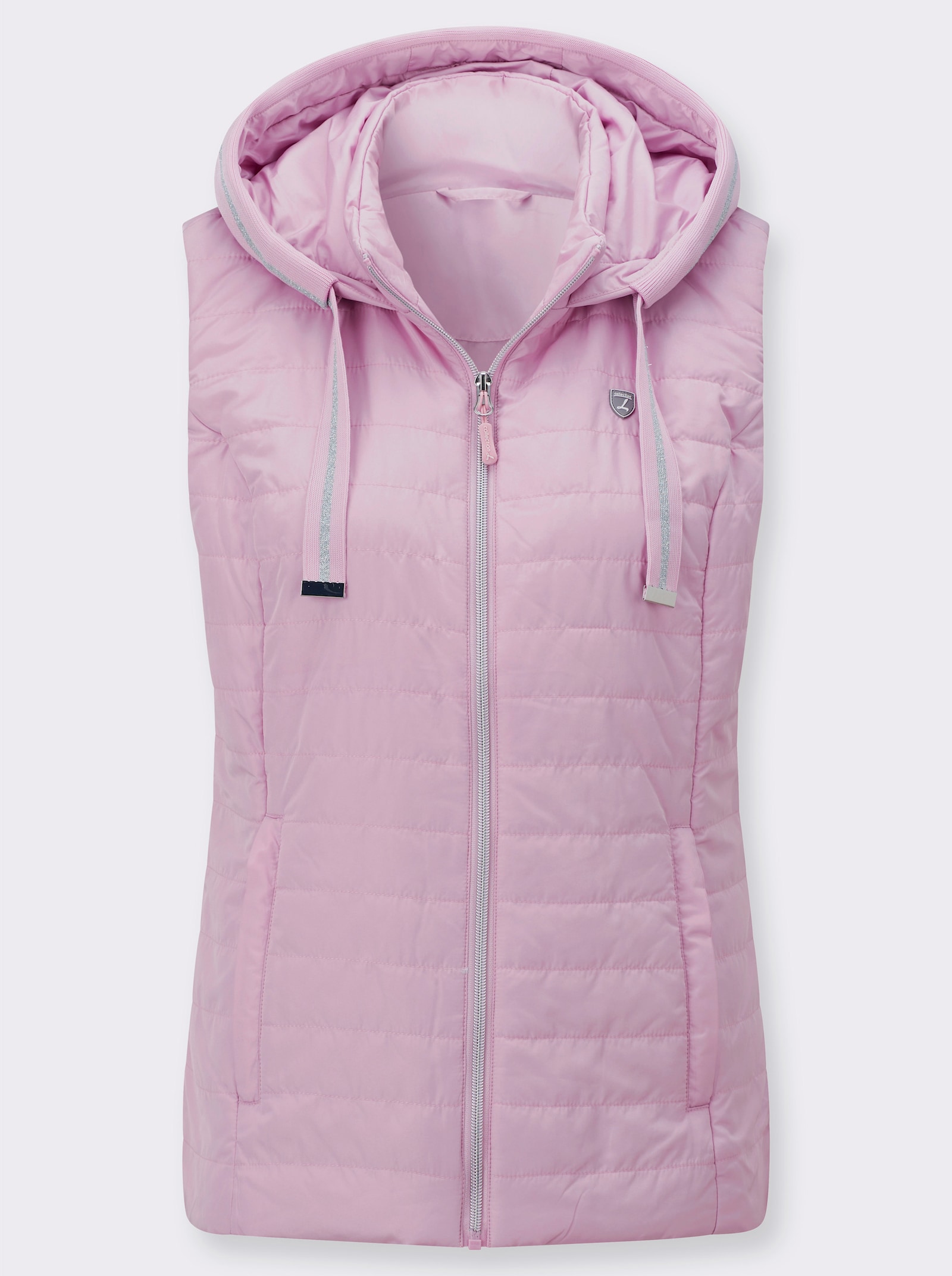 Steppweste mit Glitzer-Details - rosé
