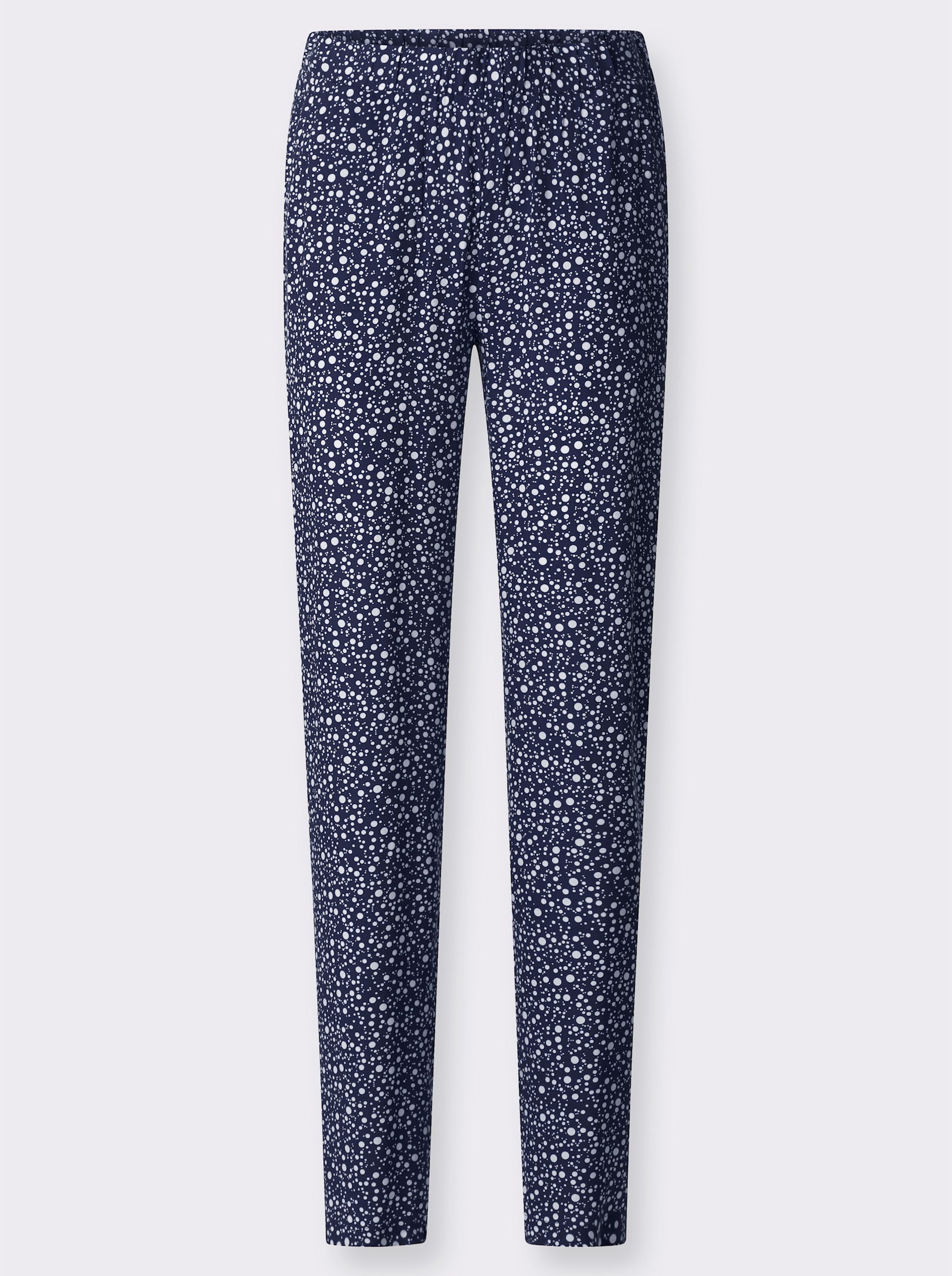 Navliekacie nohavice, bodky - mavomodré, biela potlač