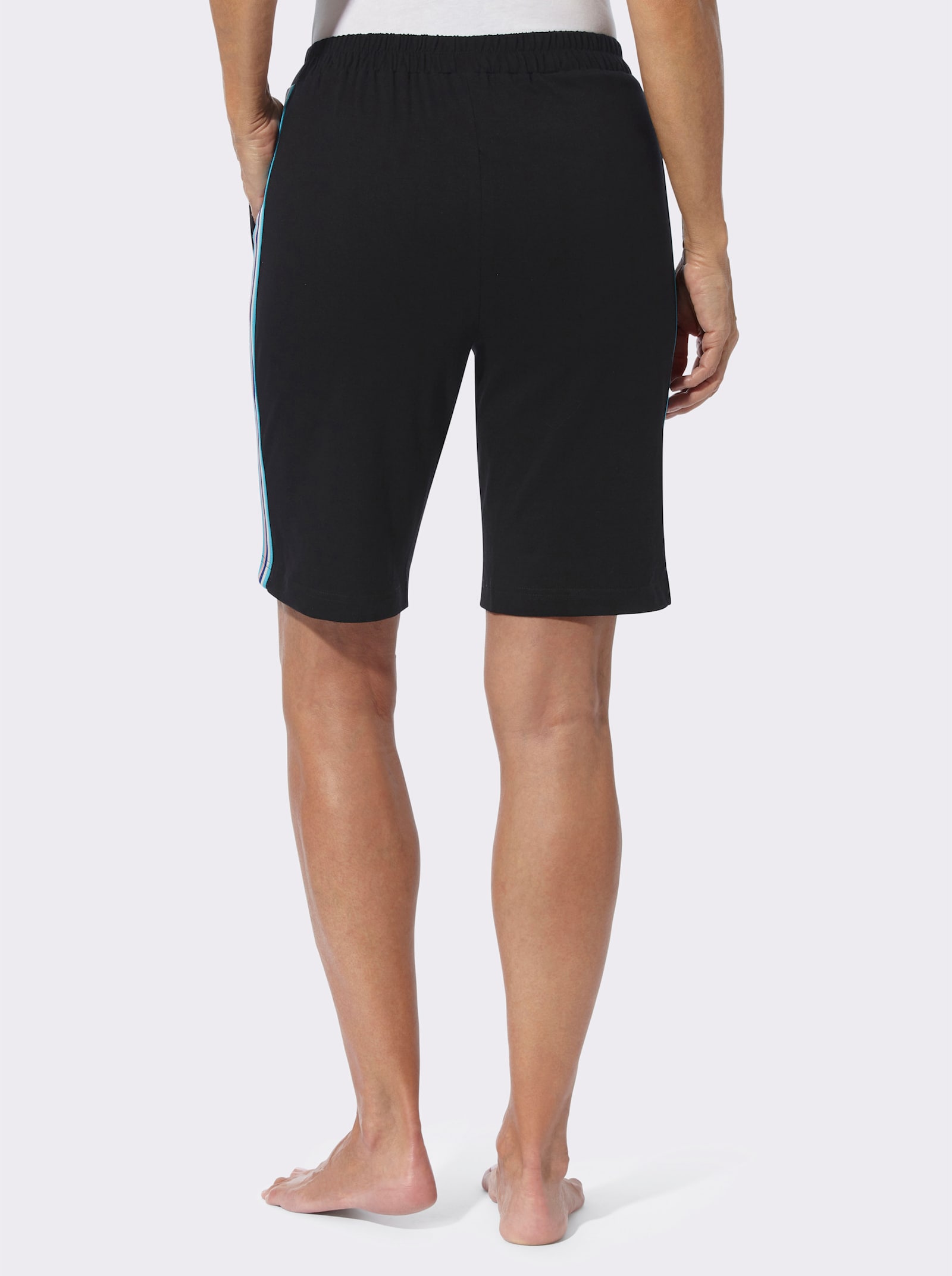 Bermudas mit aufgesetztem Zierband - schwarz