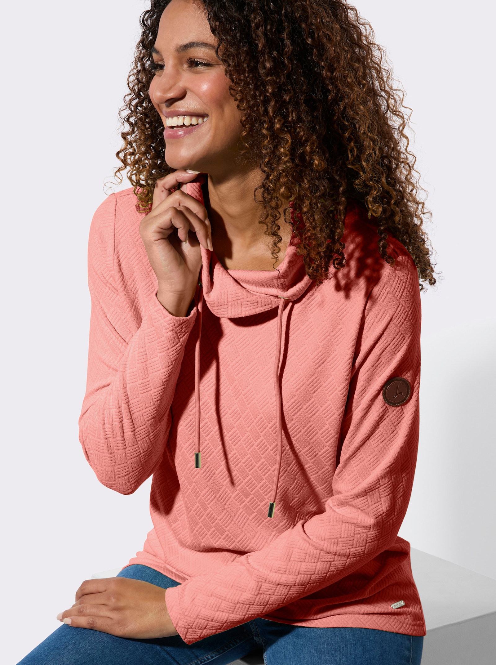 Rollkragenshirt in pflegeleichter Qualität - flamingo