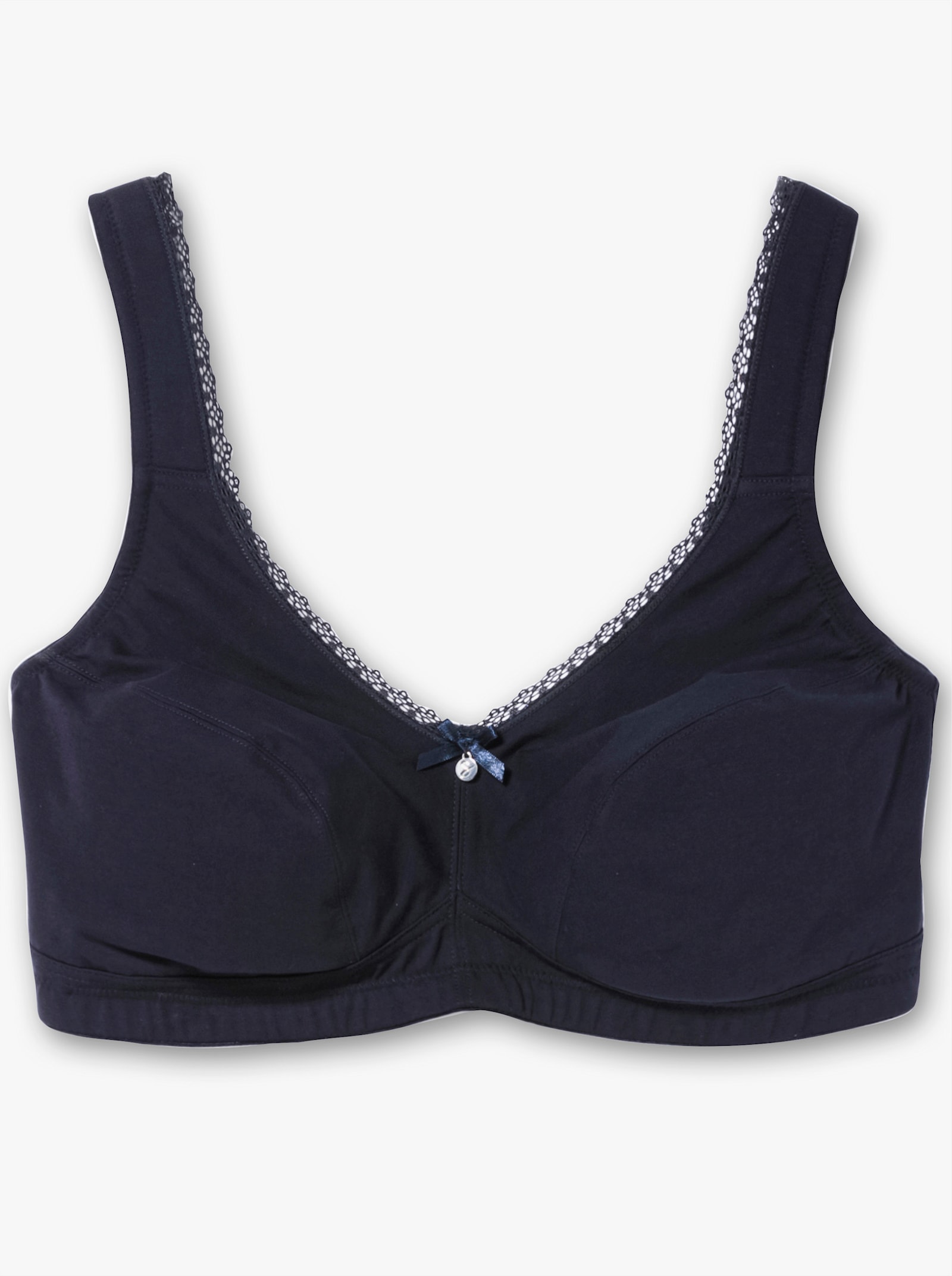 sheego Entlastungs-BH mit Spitzenbordüre - marine