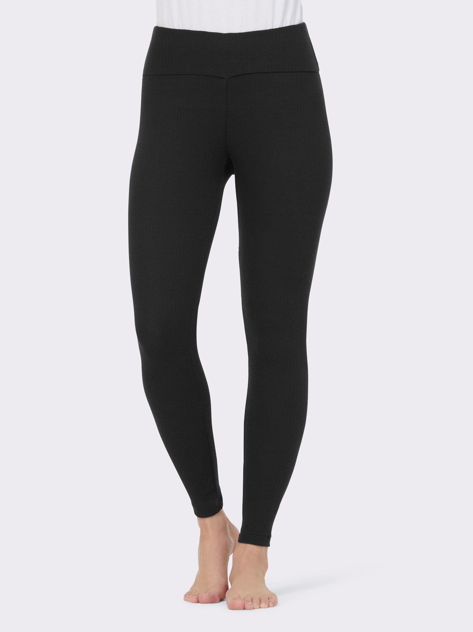 wäschepur Leggings hinten höher geschnitten - schwarz