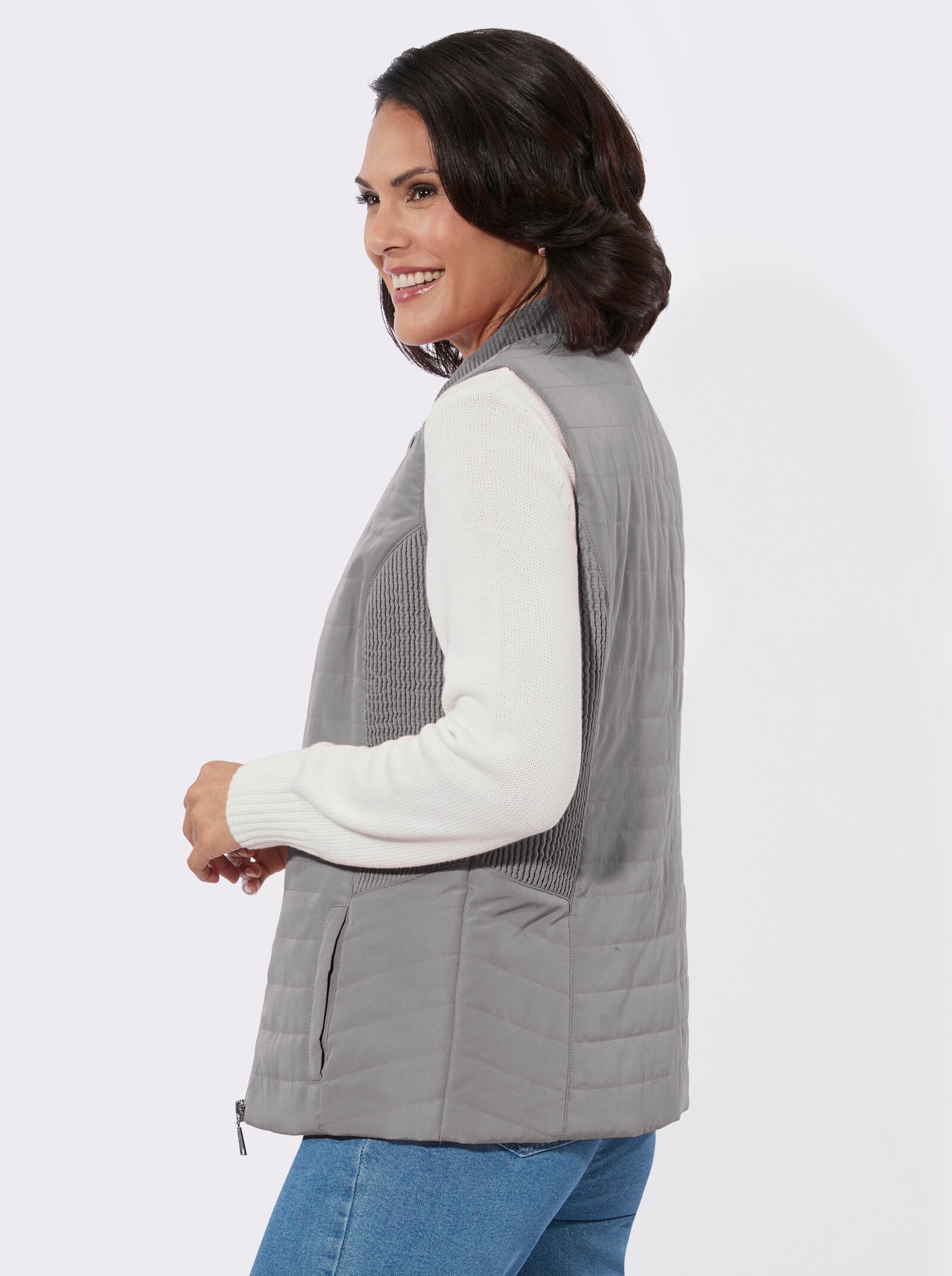 Steppweste - steingrau