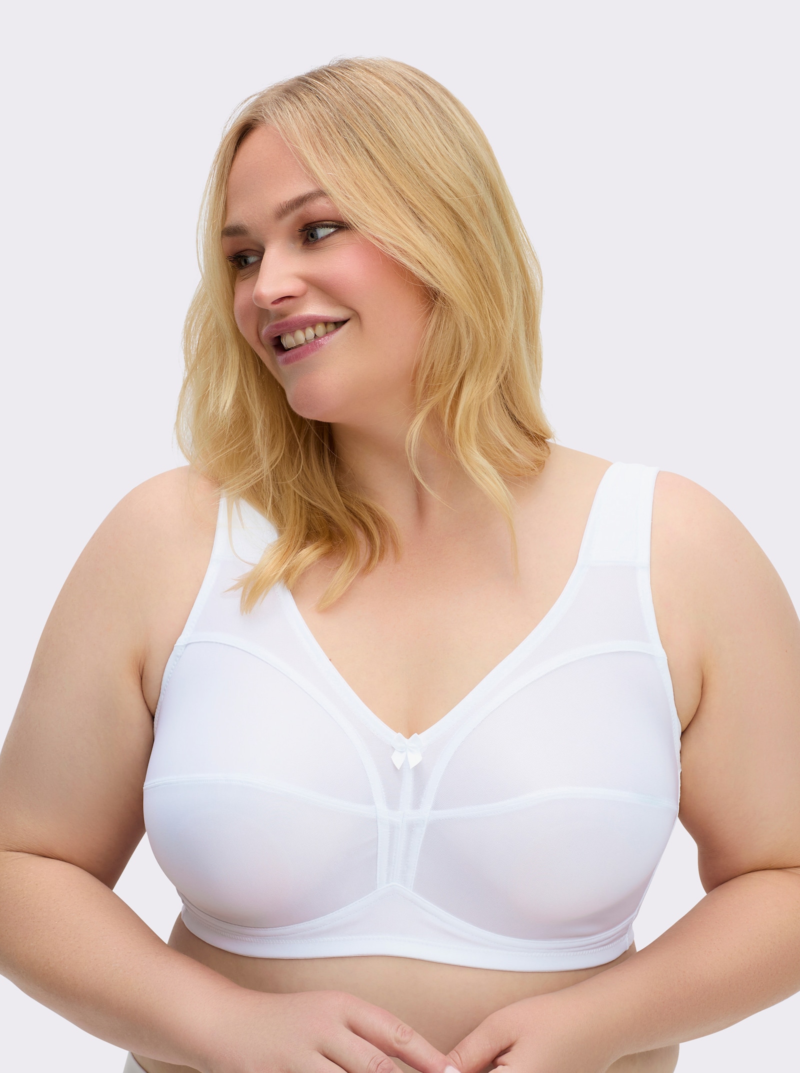 wäschepur Entlastungs-BH ohne Bügel seitlich extra hoch geschnitten - weiß
