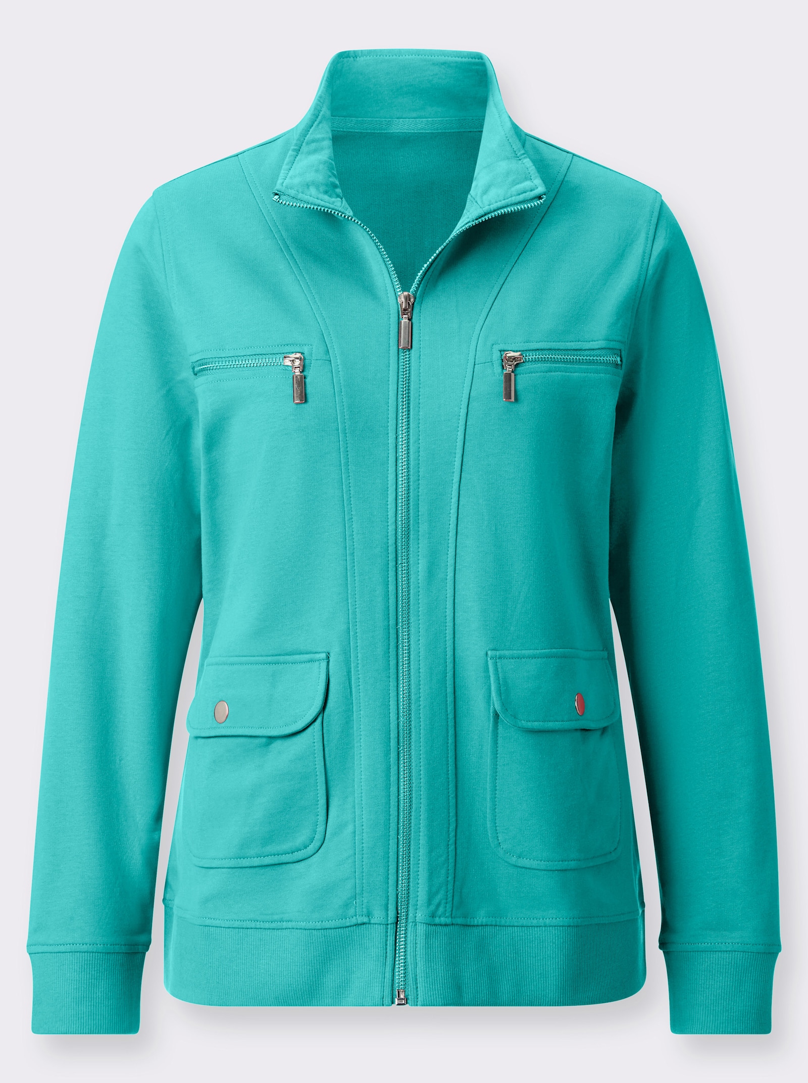 Shirtjacke aus reiner Baumwolle - aqua