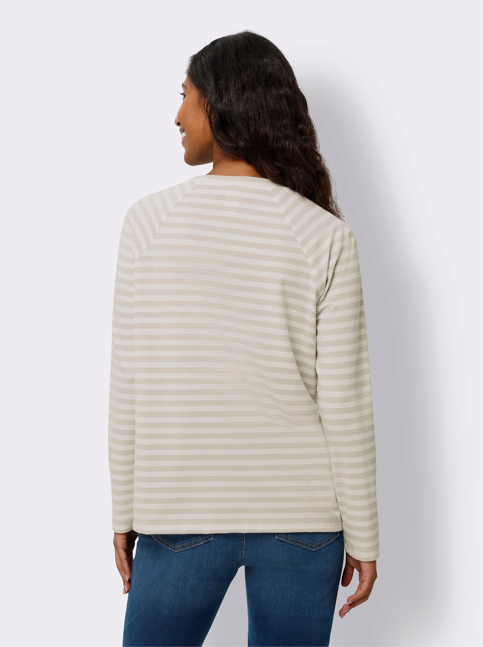 heine Ringelshirt mit Raglan-Ärmeln - sand-ecru-gestreift
