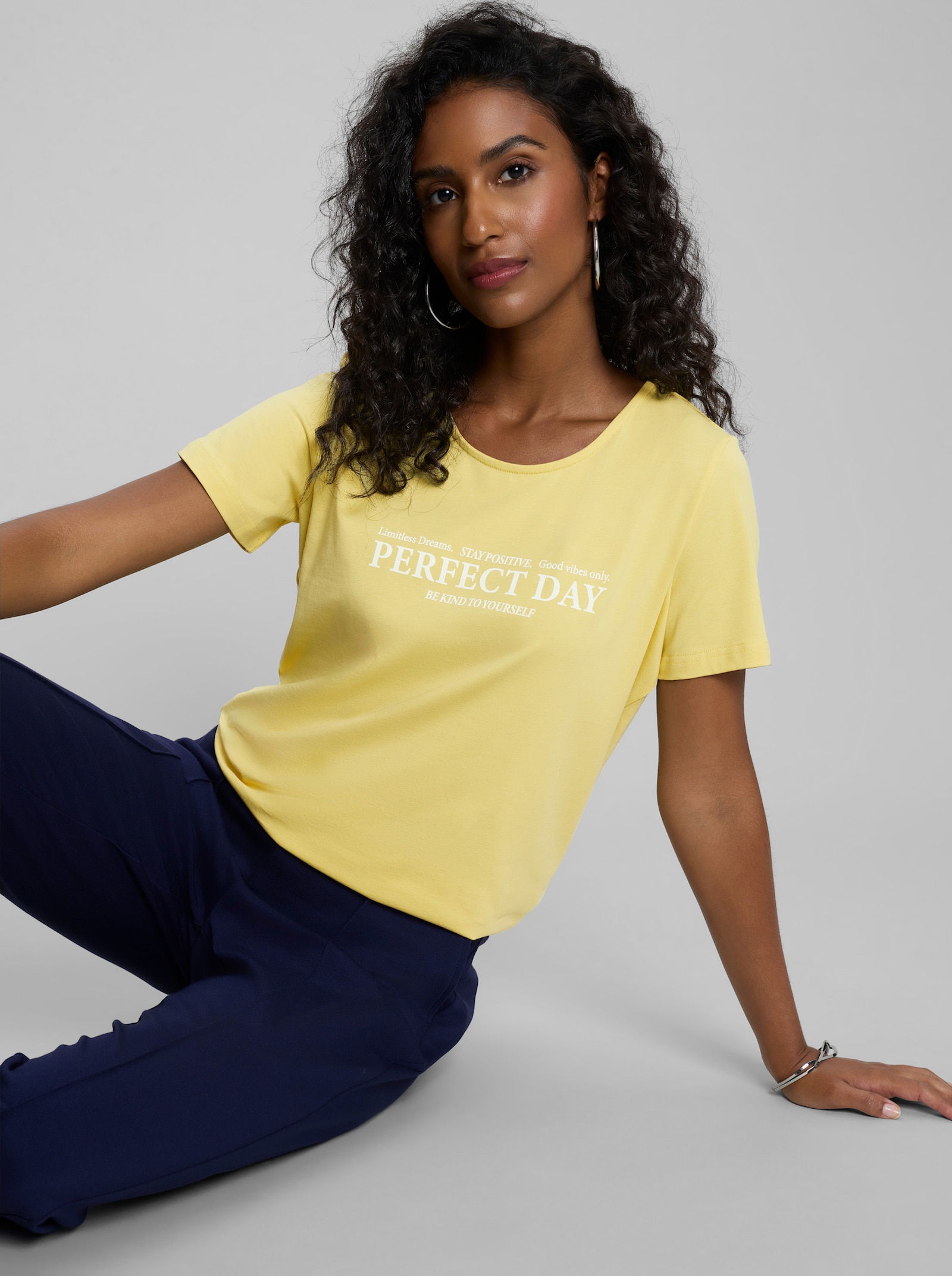 heine Shirt mit Schriftzug - zitrone