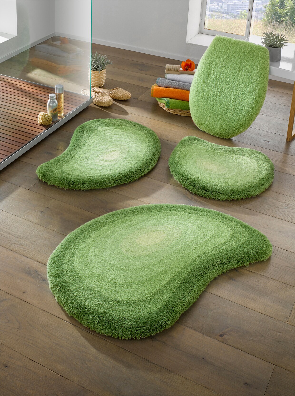 Kleine Wolke Badeteppich - grün