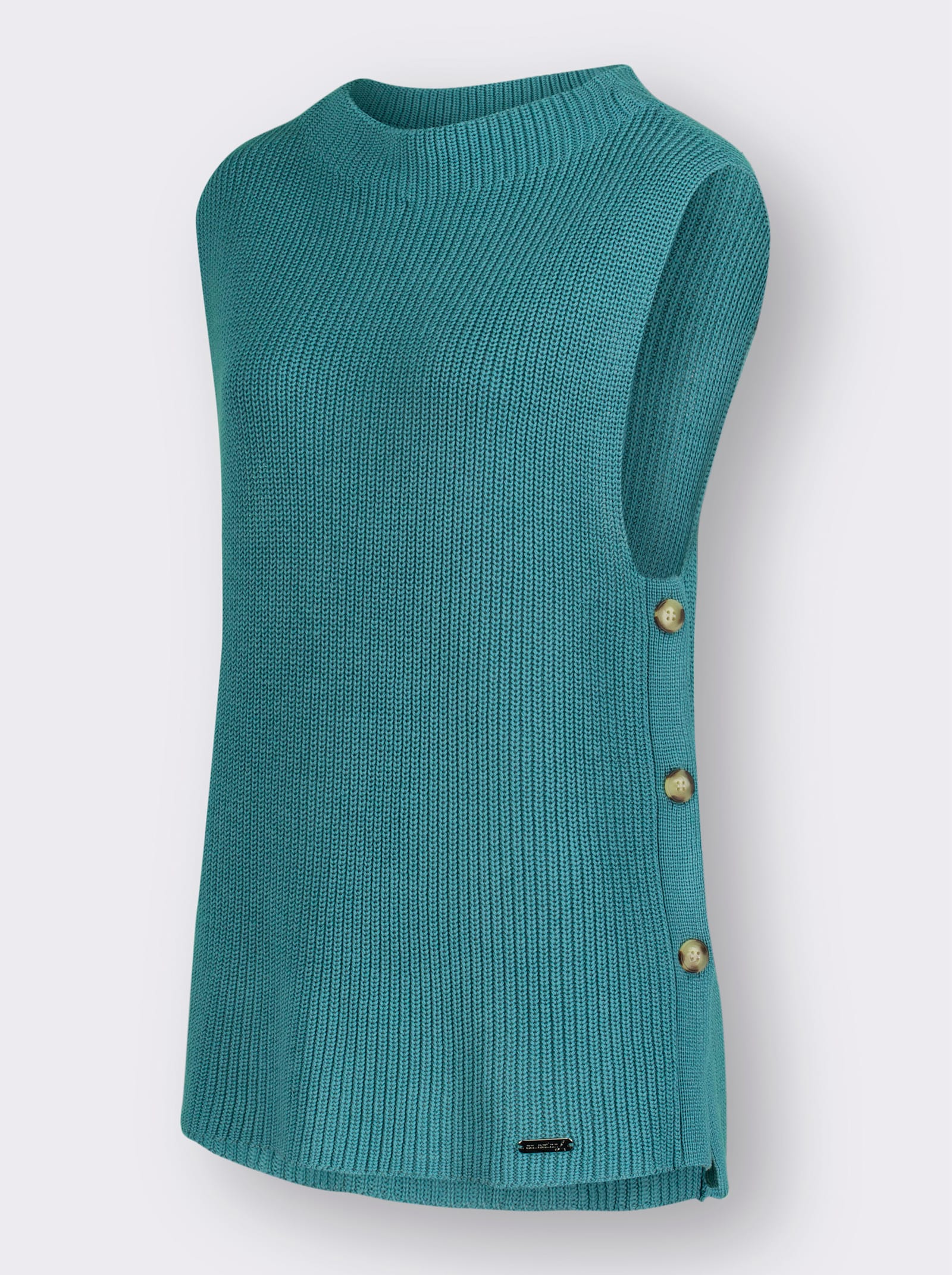 Pullunder mit Zierknopfleiste - ozean