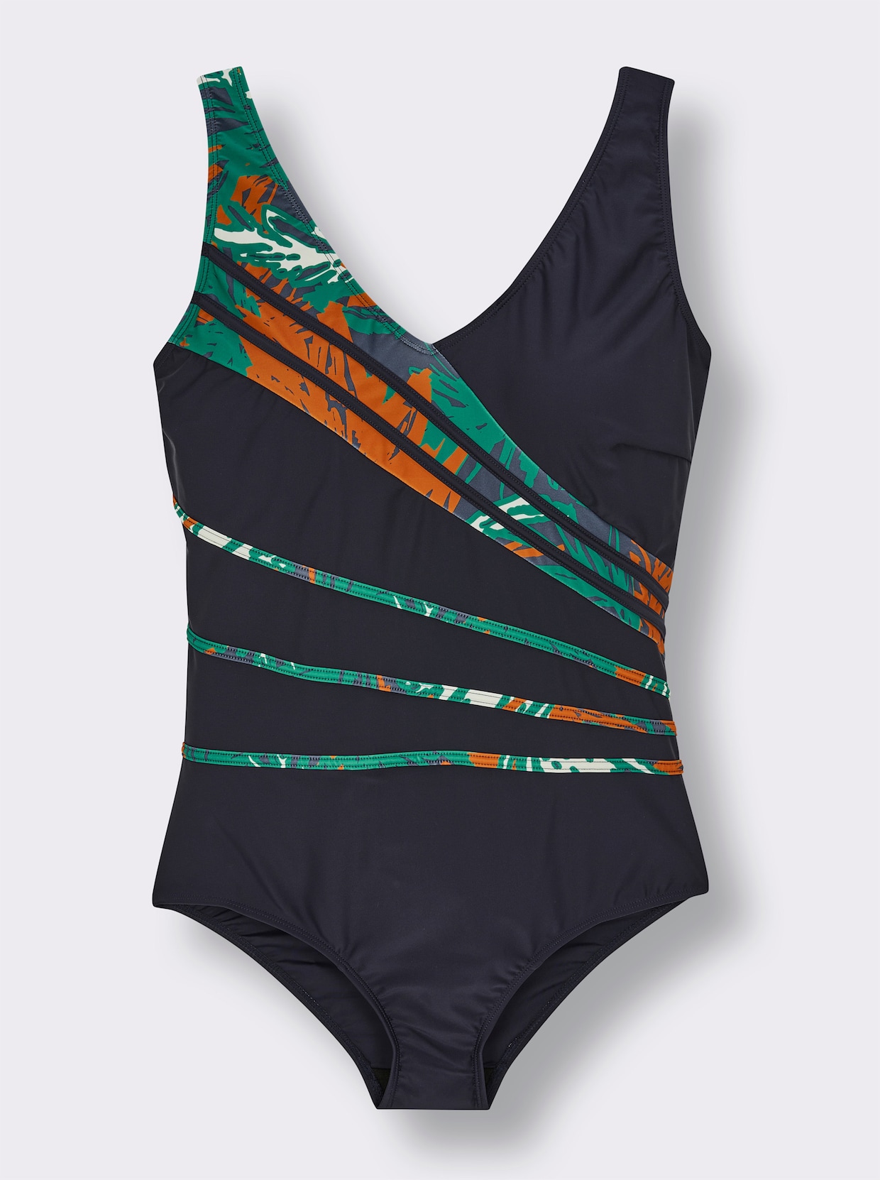 Badeanzug mit formenden Softcups - marine