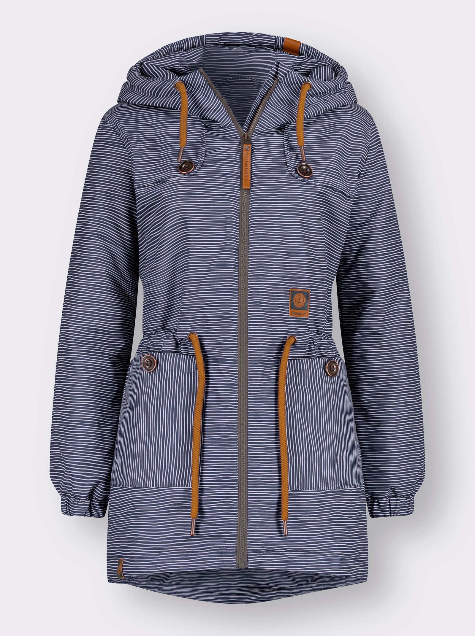 Jacke wind- und wasserabweisend - marine-weiß-geringelt