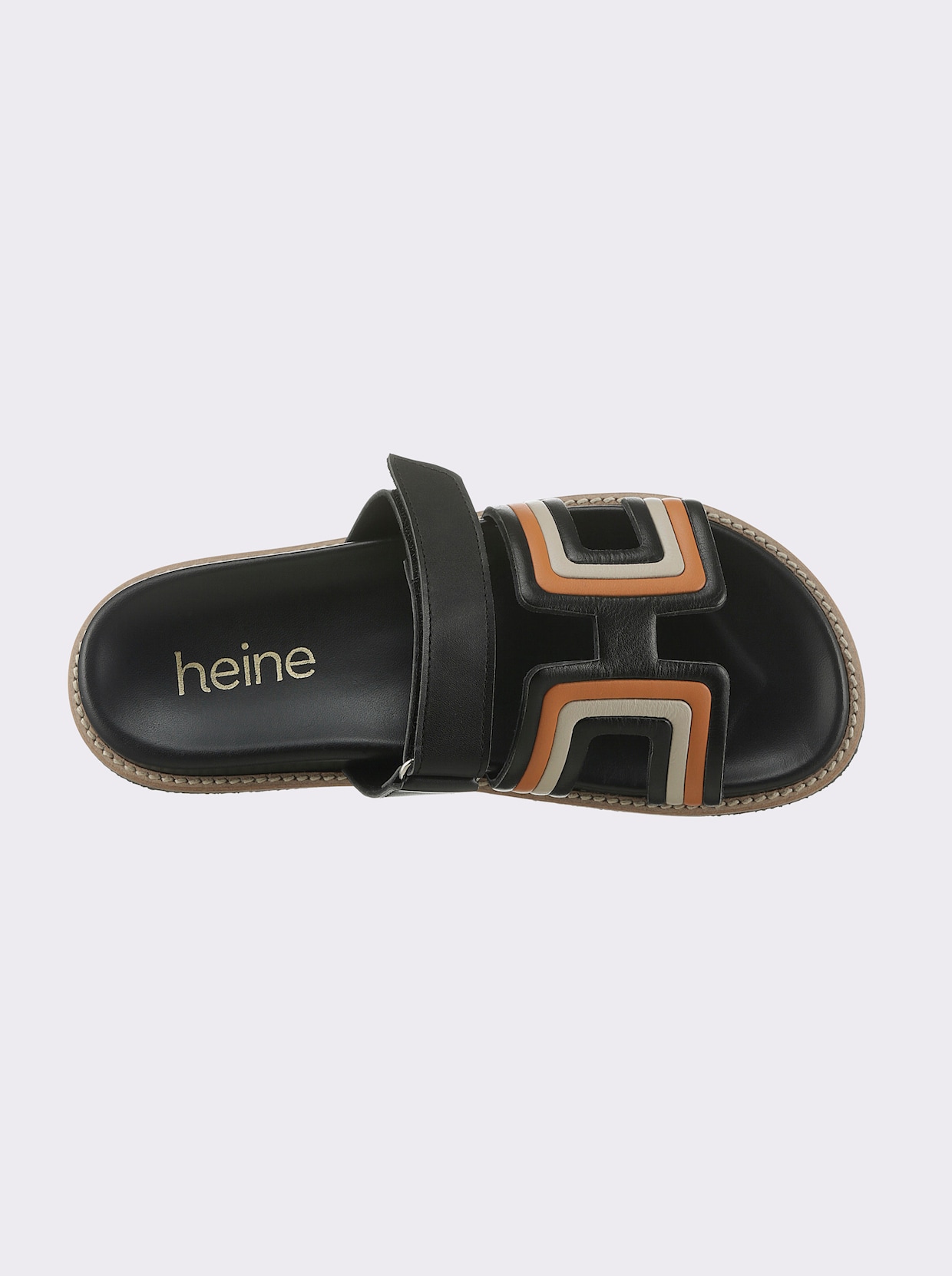 heine Pantolette - schwarz-orange