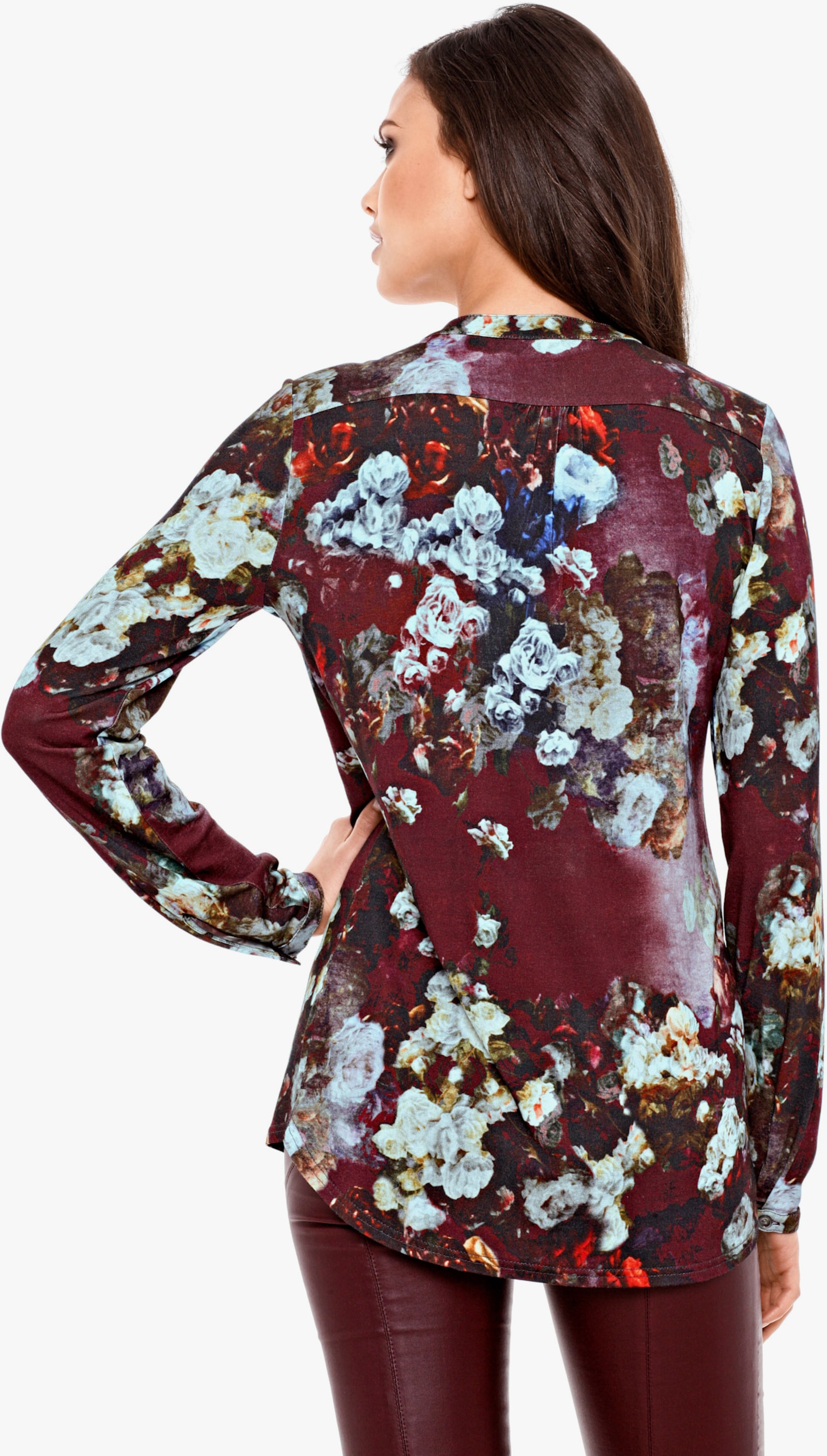 heine Blusenshirt im Blüten-Dessin - bordeaux