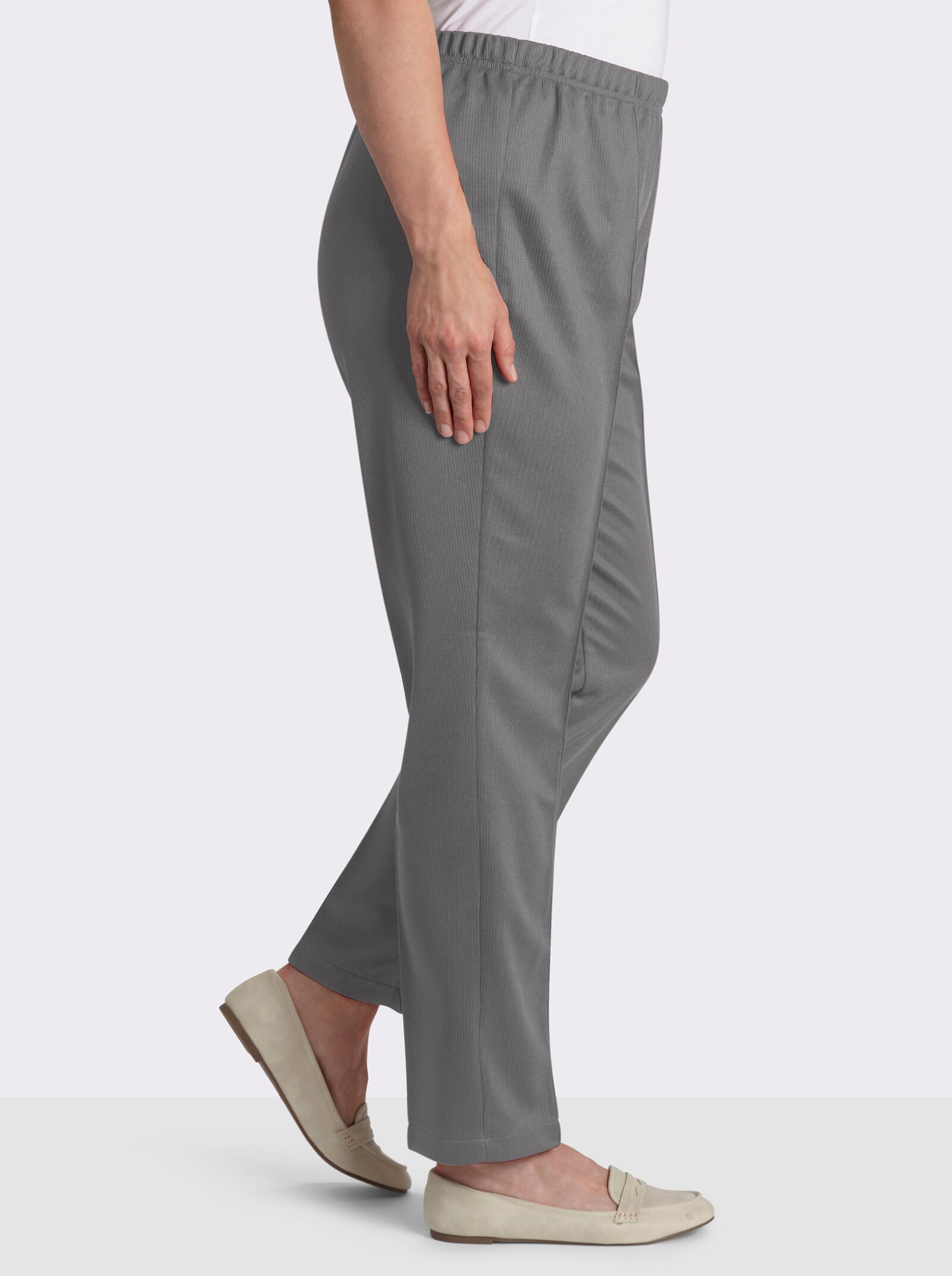 Hose mit Ripp-Struktur - grau