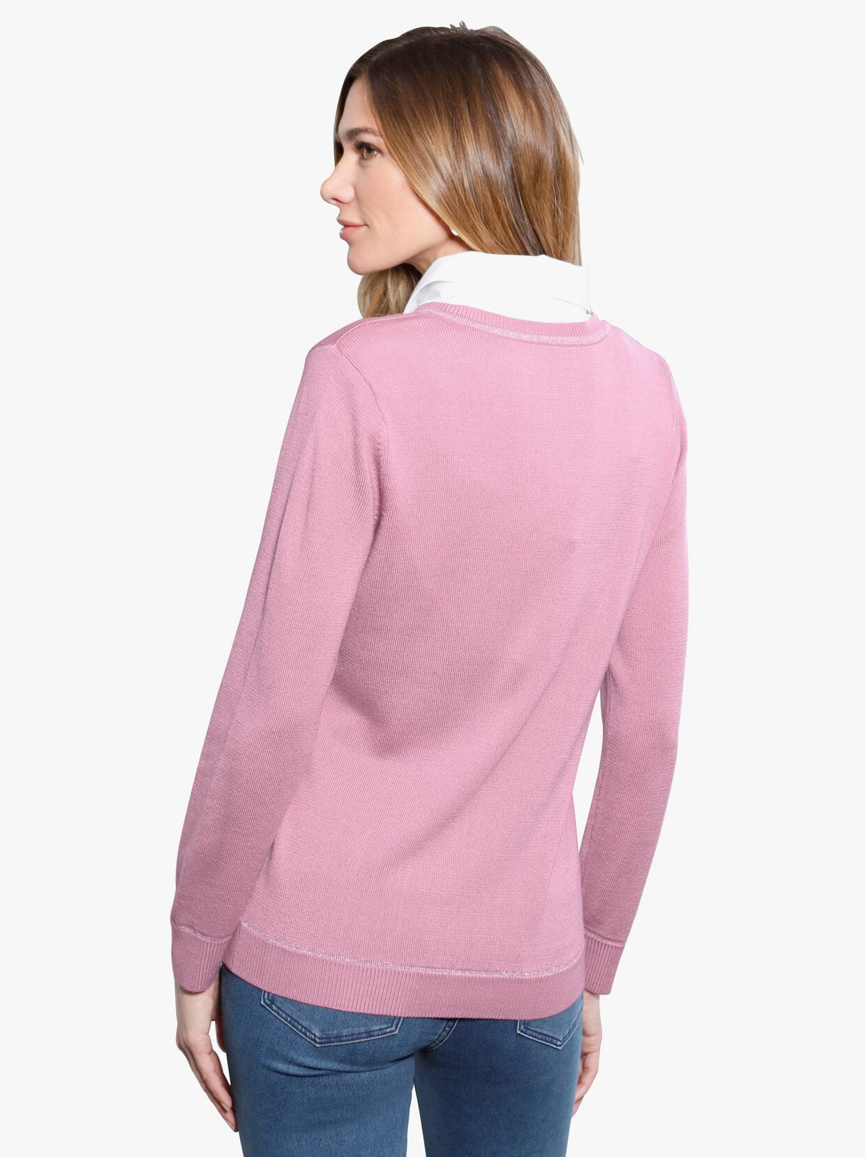 Pullover met V-hals - roze