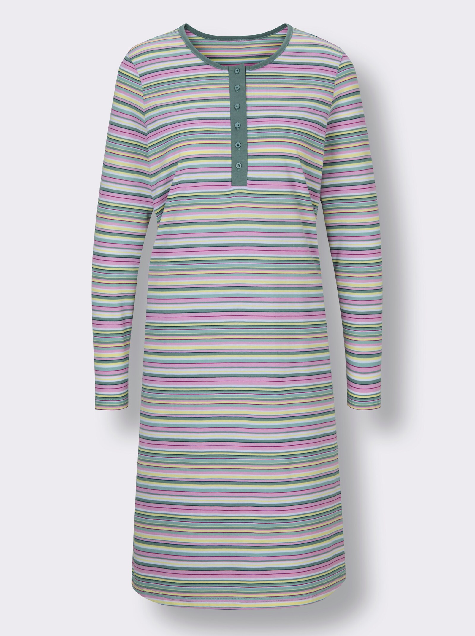 wäschepur Sleepshirt mit Ringel-Dessin - jade-kalkmint-geringelt