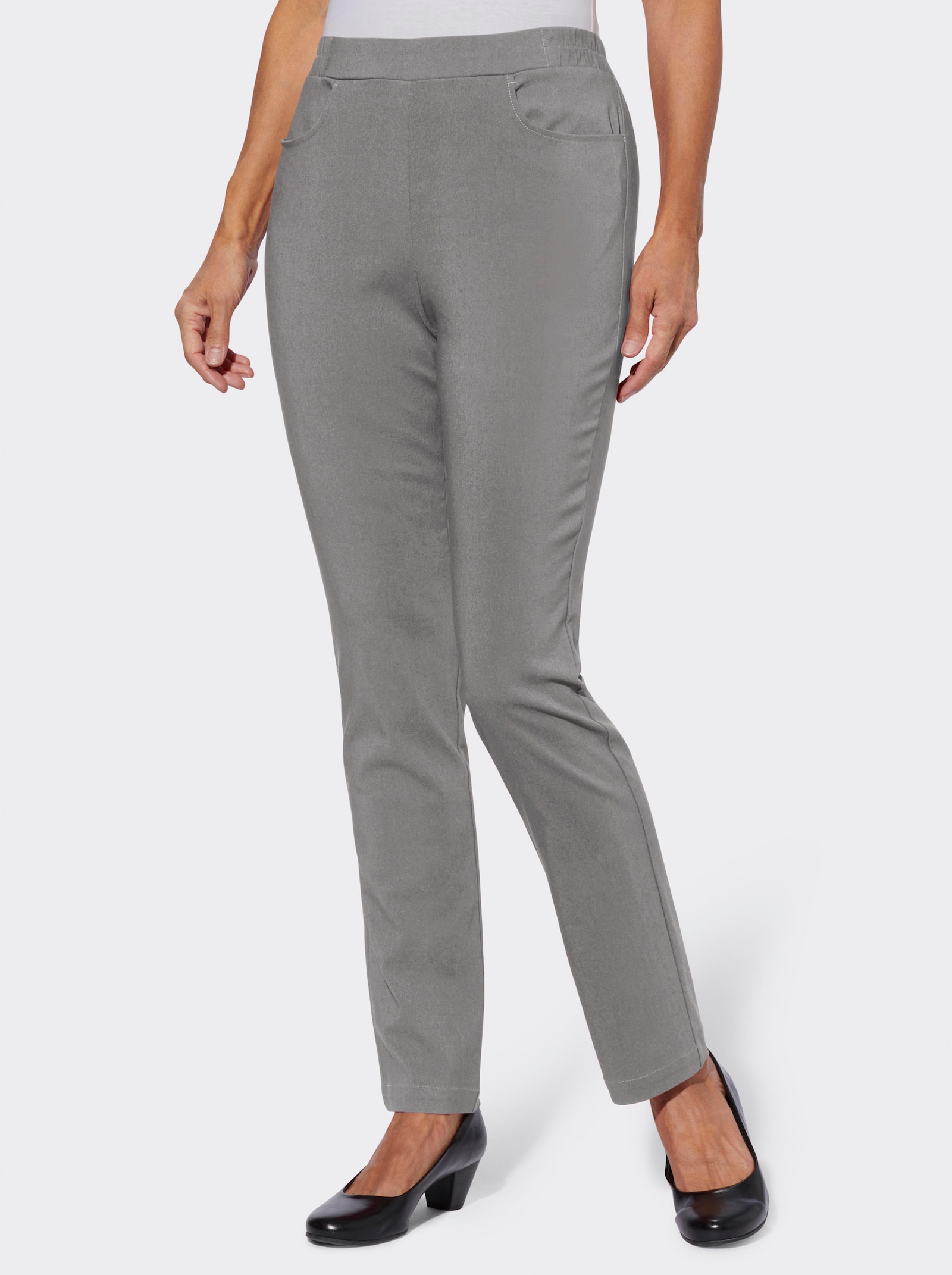 Schlupfhose in Bengalin-Qualität - grau