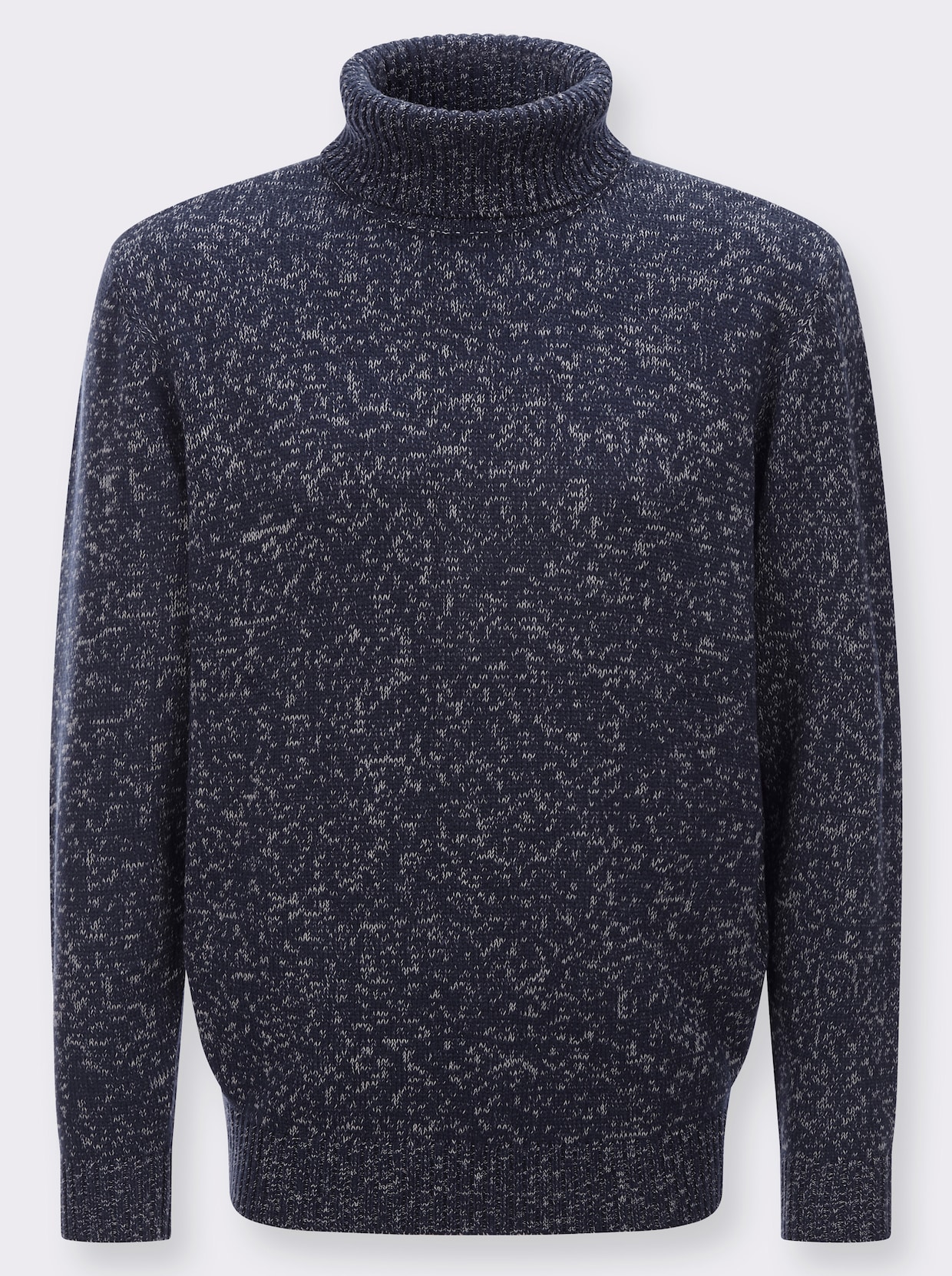 Svetr s rolákovým límcem melanžového vzhledu - námořnická modrá-melír