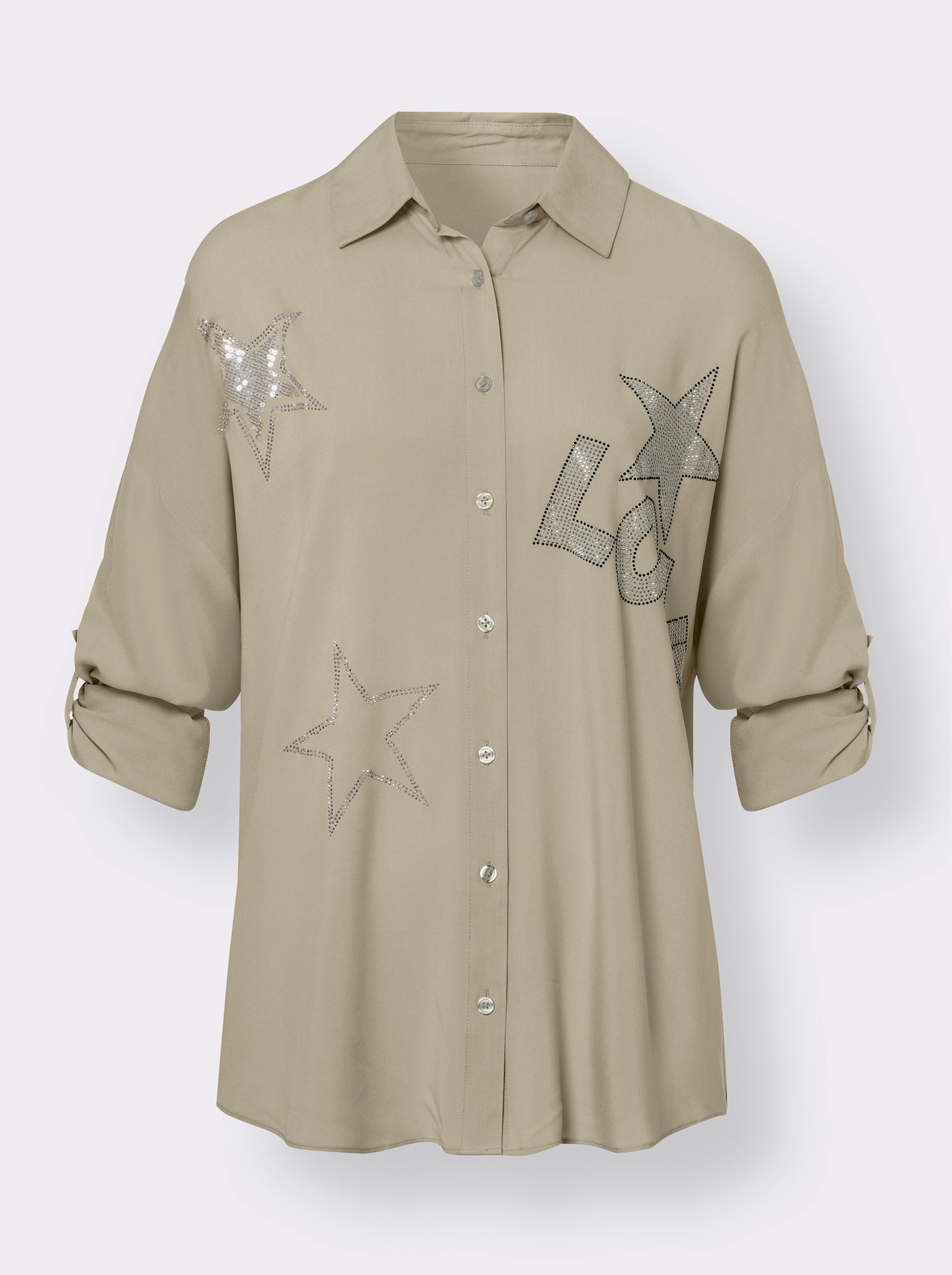 heine Hemdbluse aus Viskose - sand