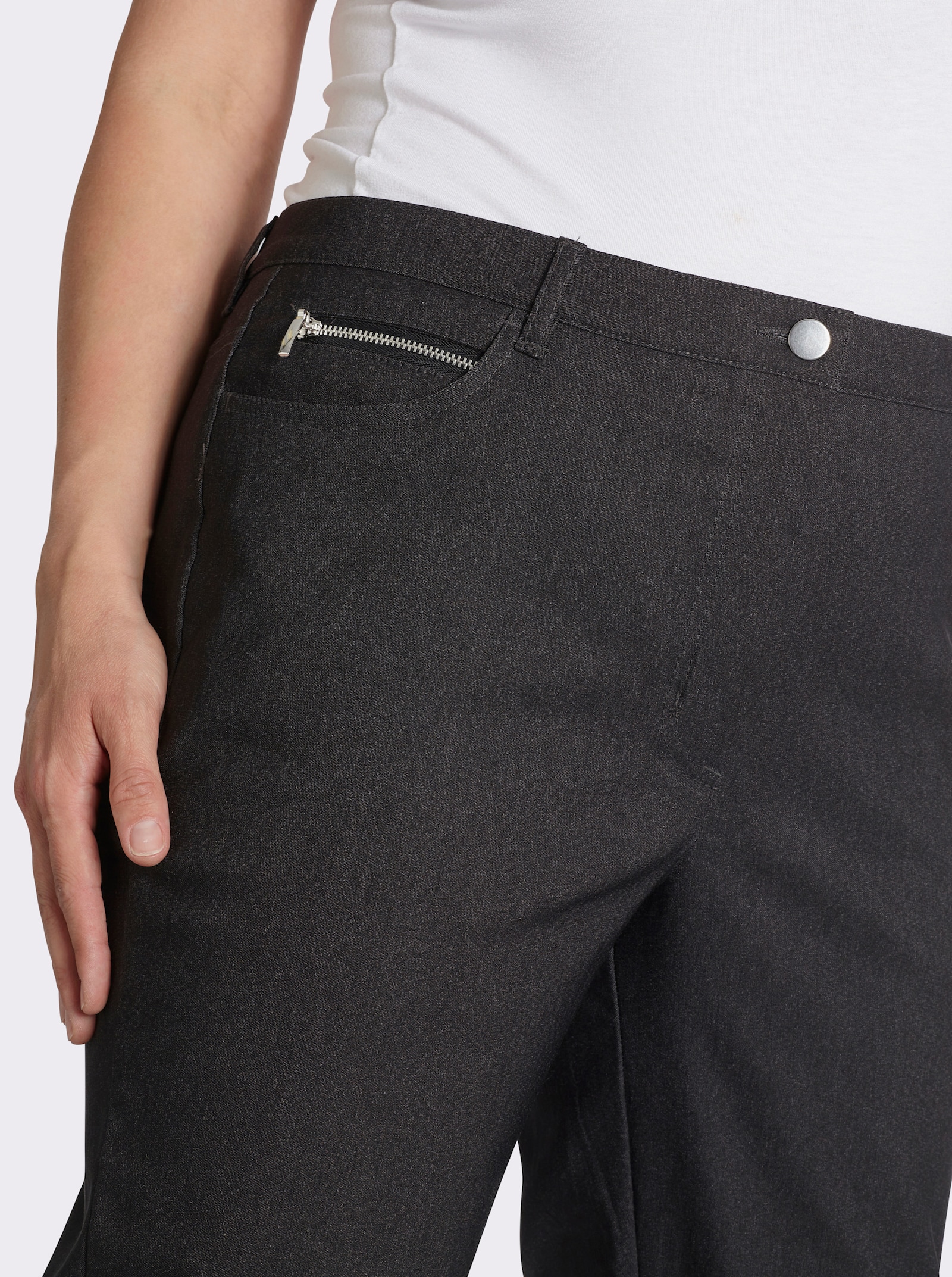 Stehmann Comfort line Thermohose in elastischer Bengalin-Qualität - grafit-meliert