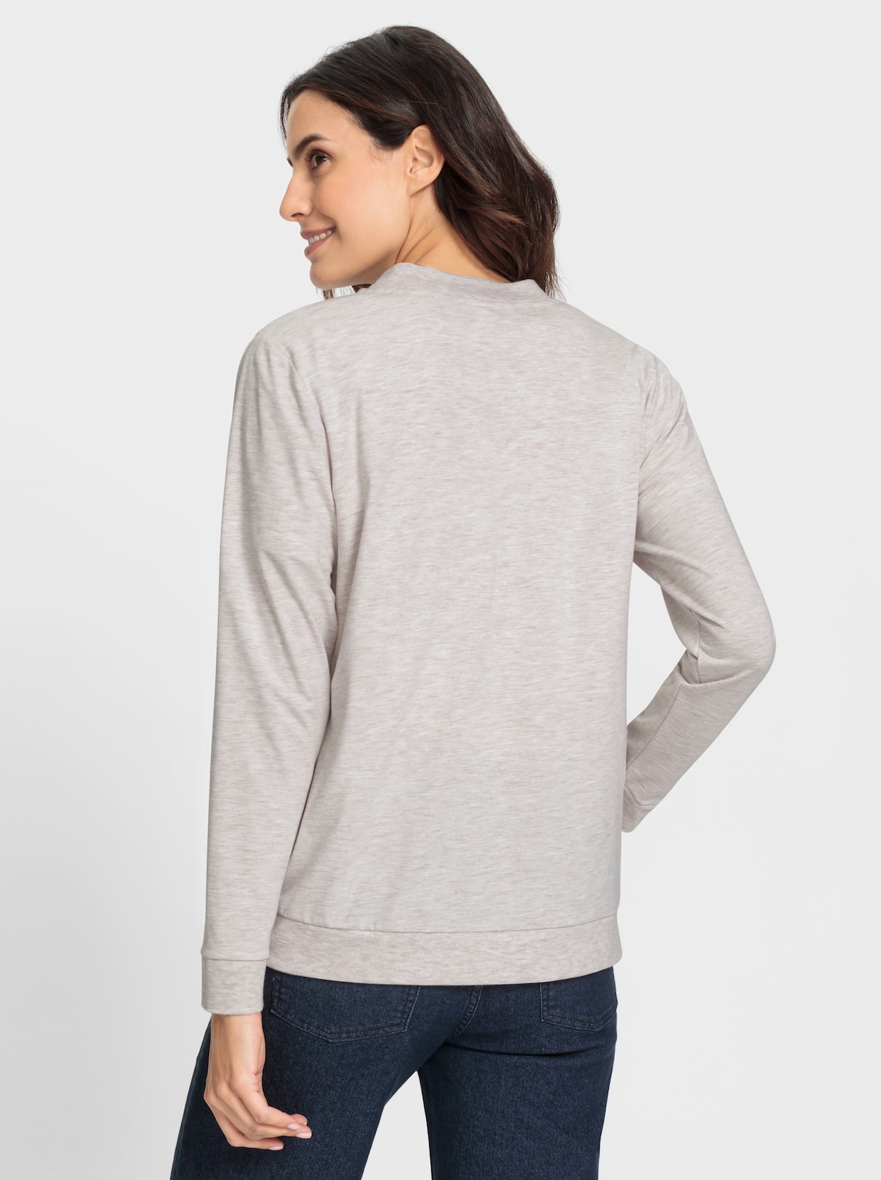 Shirtjacke - elfenbein-beige-bedruckt