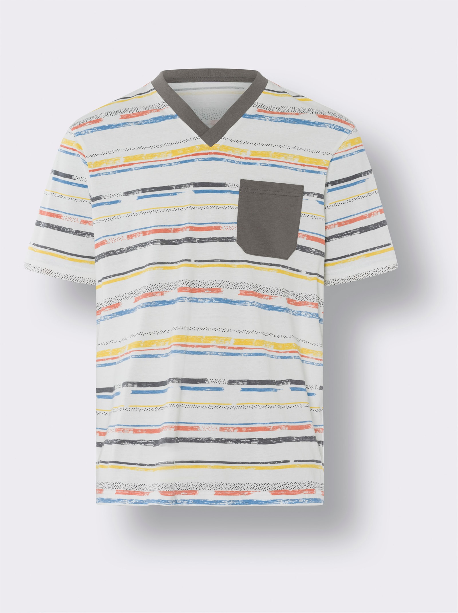 Shorty - ecru-anthrazit-bedruckt