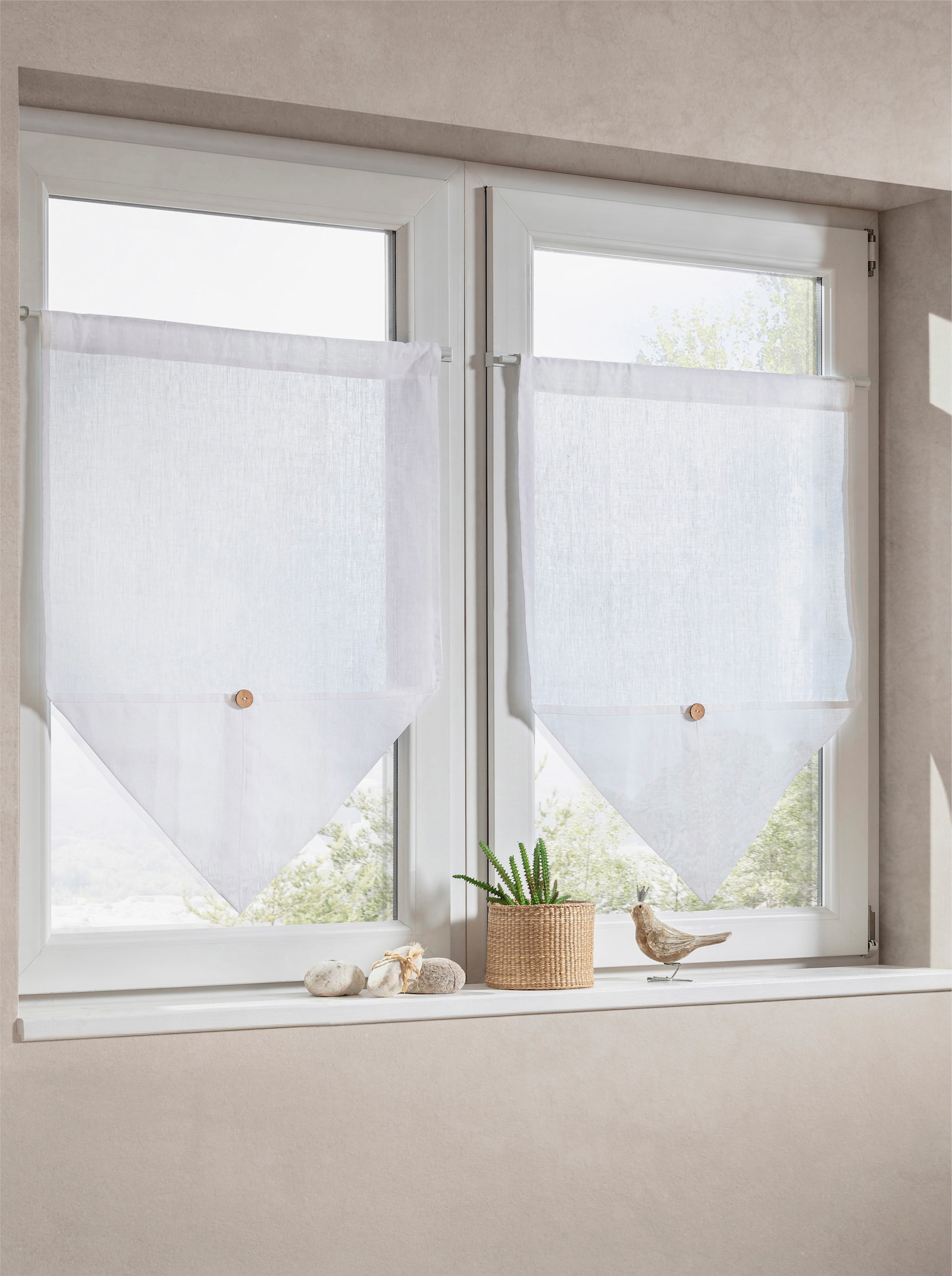 heine home Scheibengardine - offwhite