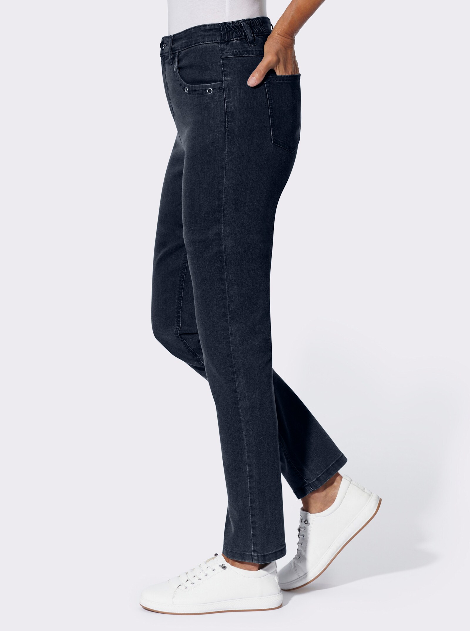 5-Pocket-Jeans mit Ösenverzierung - dark blue