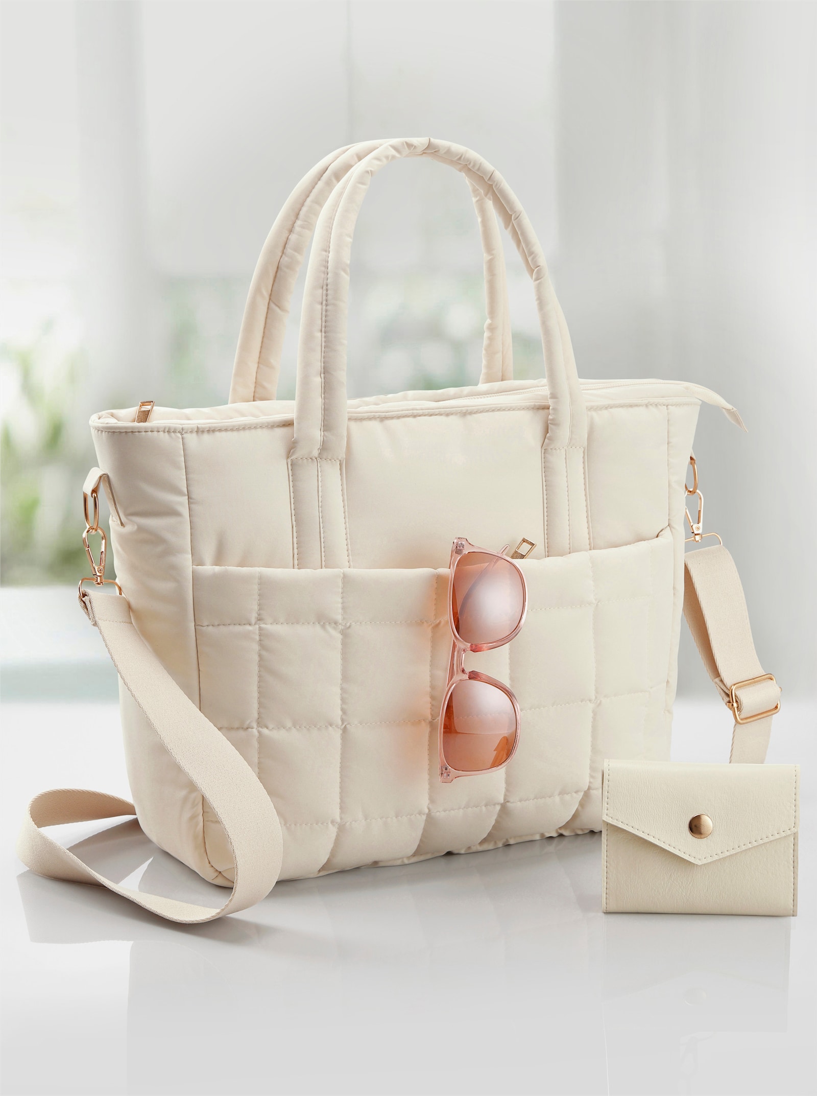 Handtasche mit Etui - beige