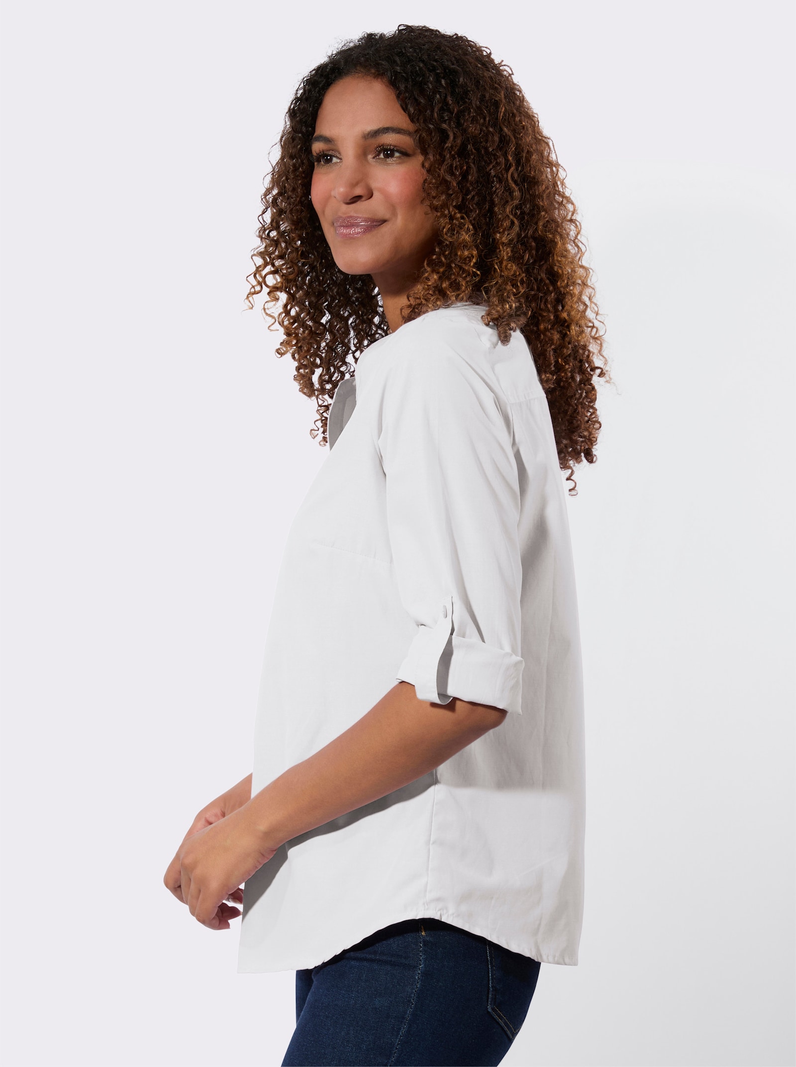 Tunika mit Kellerfalte hinten - ecru