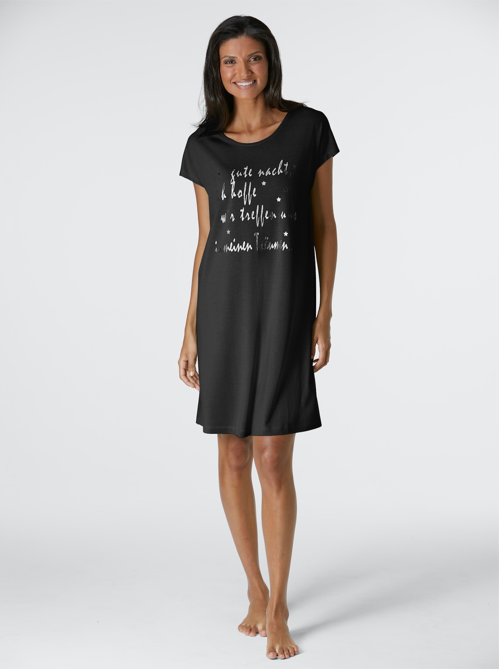 wäschepur Slaapshirts met oversized snit - Appelgroen + zwart