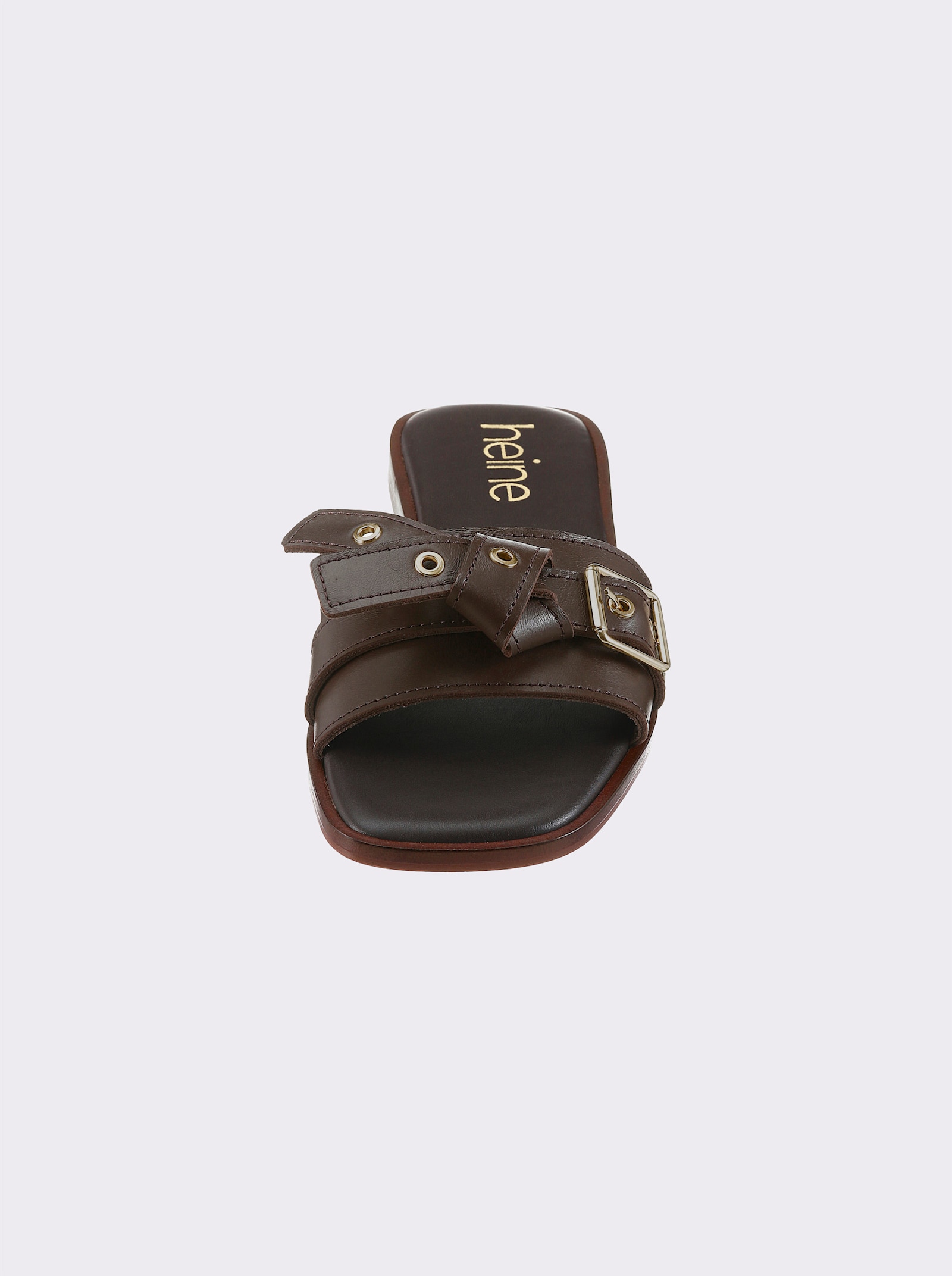 heine Pantolette mit Schnallen-Optik - braun