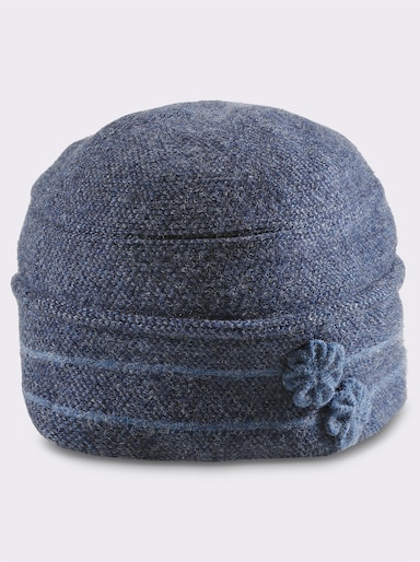 Ohrenmütze aus Schurwolle - marine