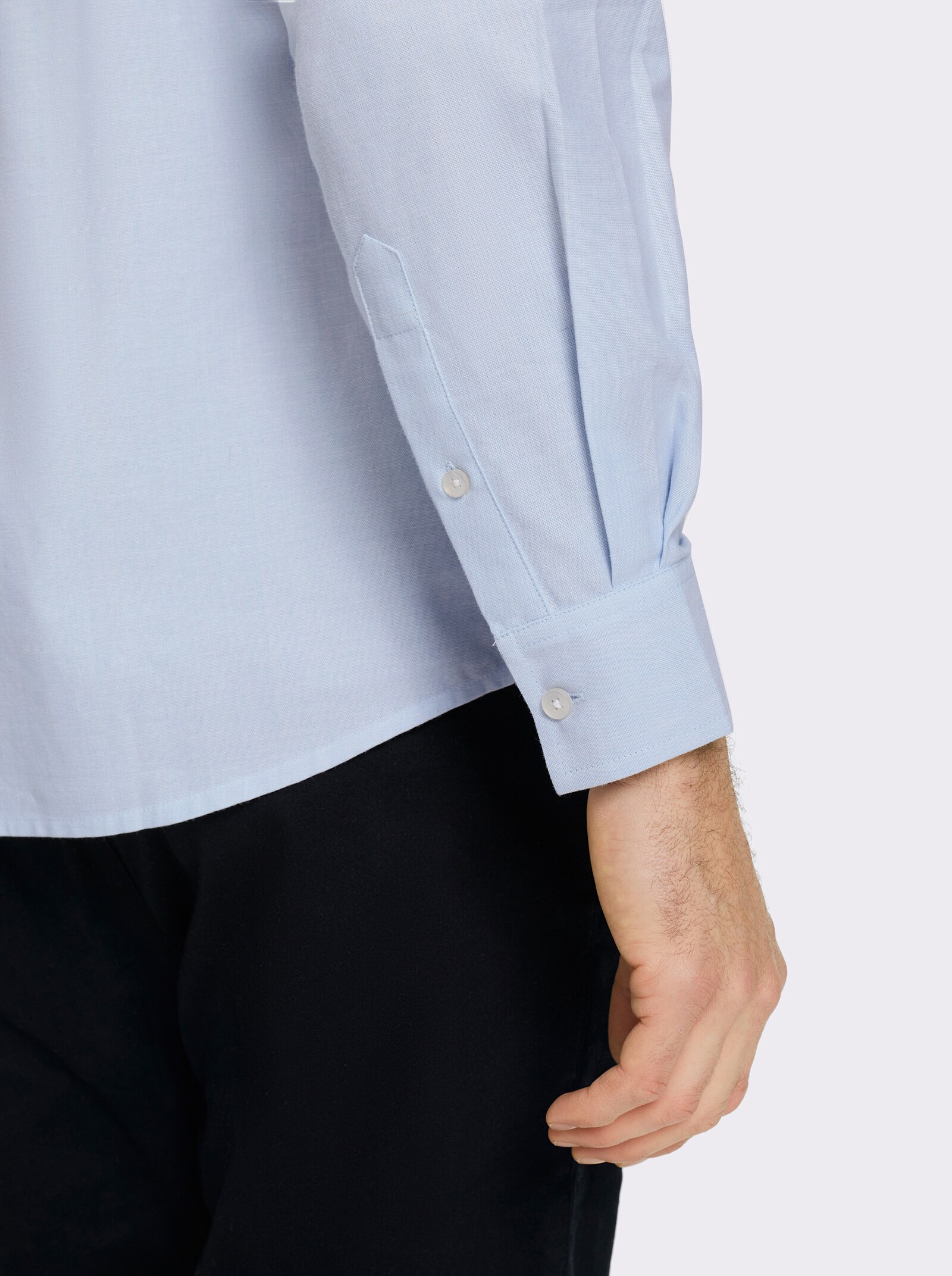 Marco Donati Langarmhemd - hellblau-meliert