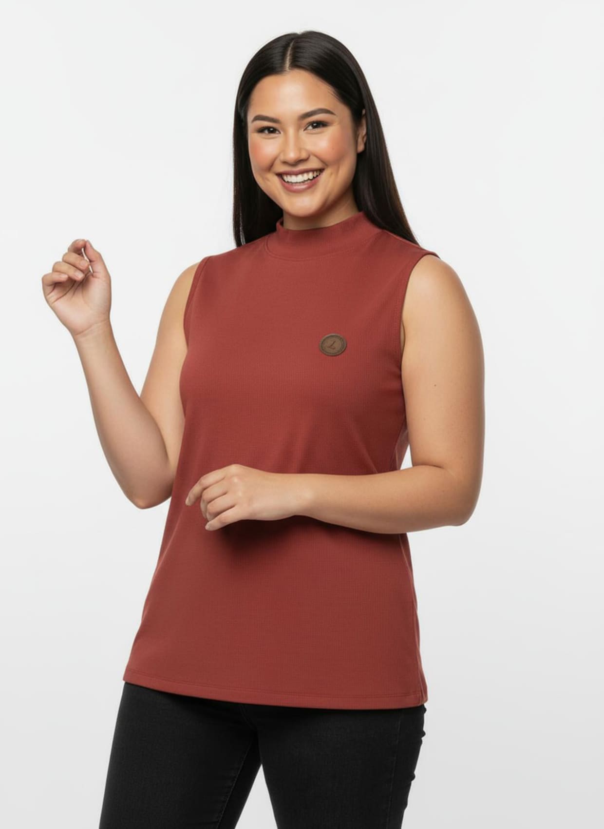 Shirttop mit Stehkragen, pflegeleicht - terra