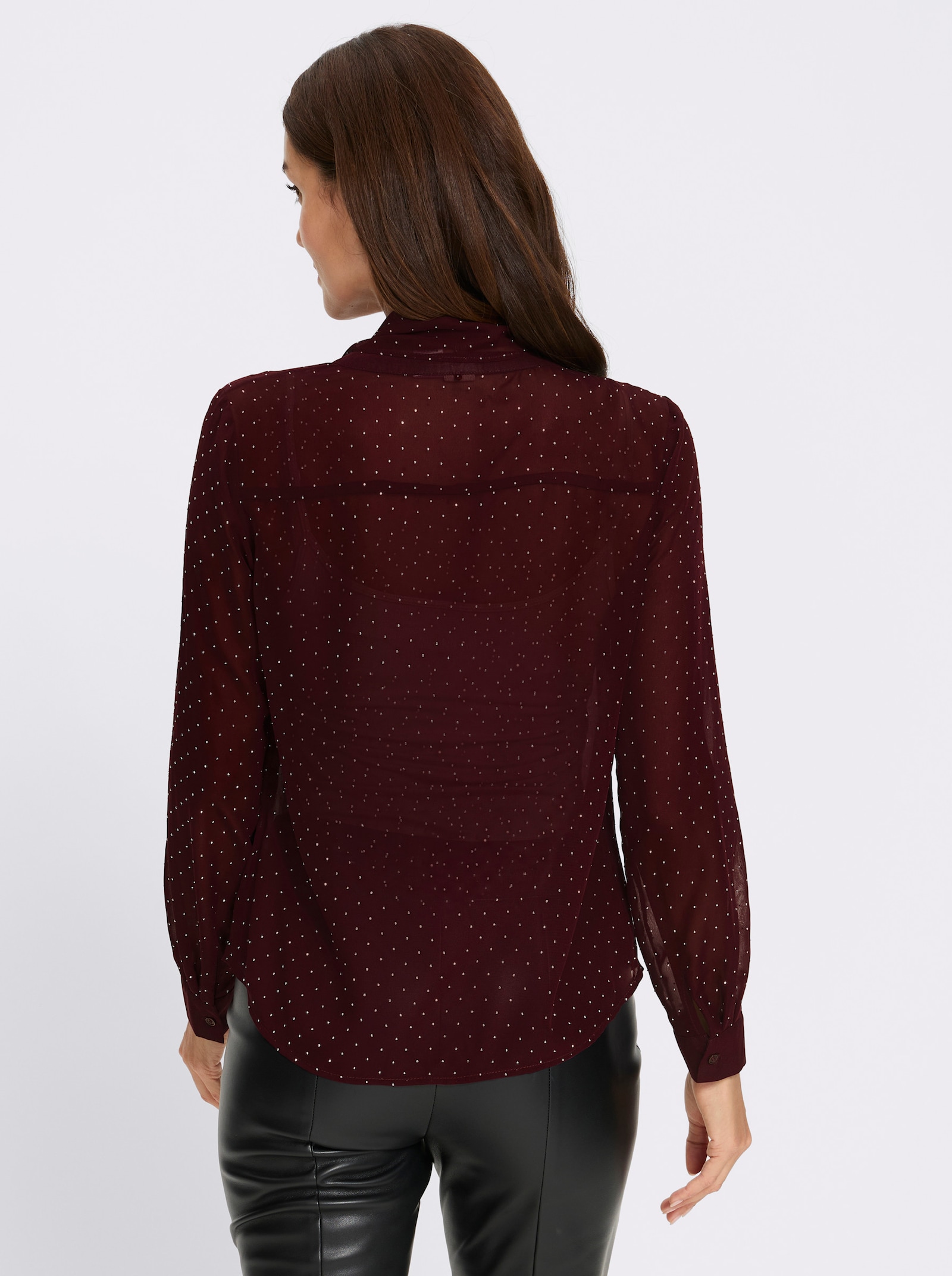 heine Georgettebluse mit abnehmbarer Schluppe - burgund