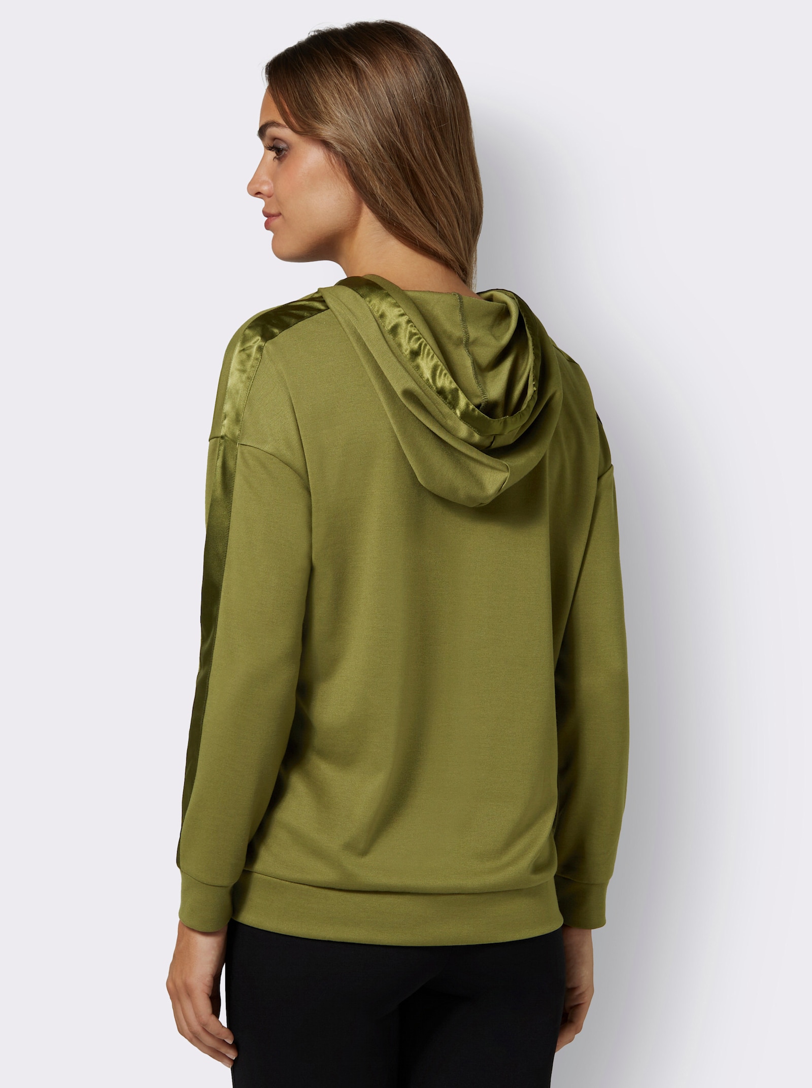  Kapuzenshirt mit Satin-Bändern - oliv