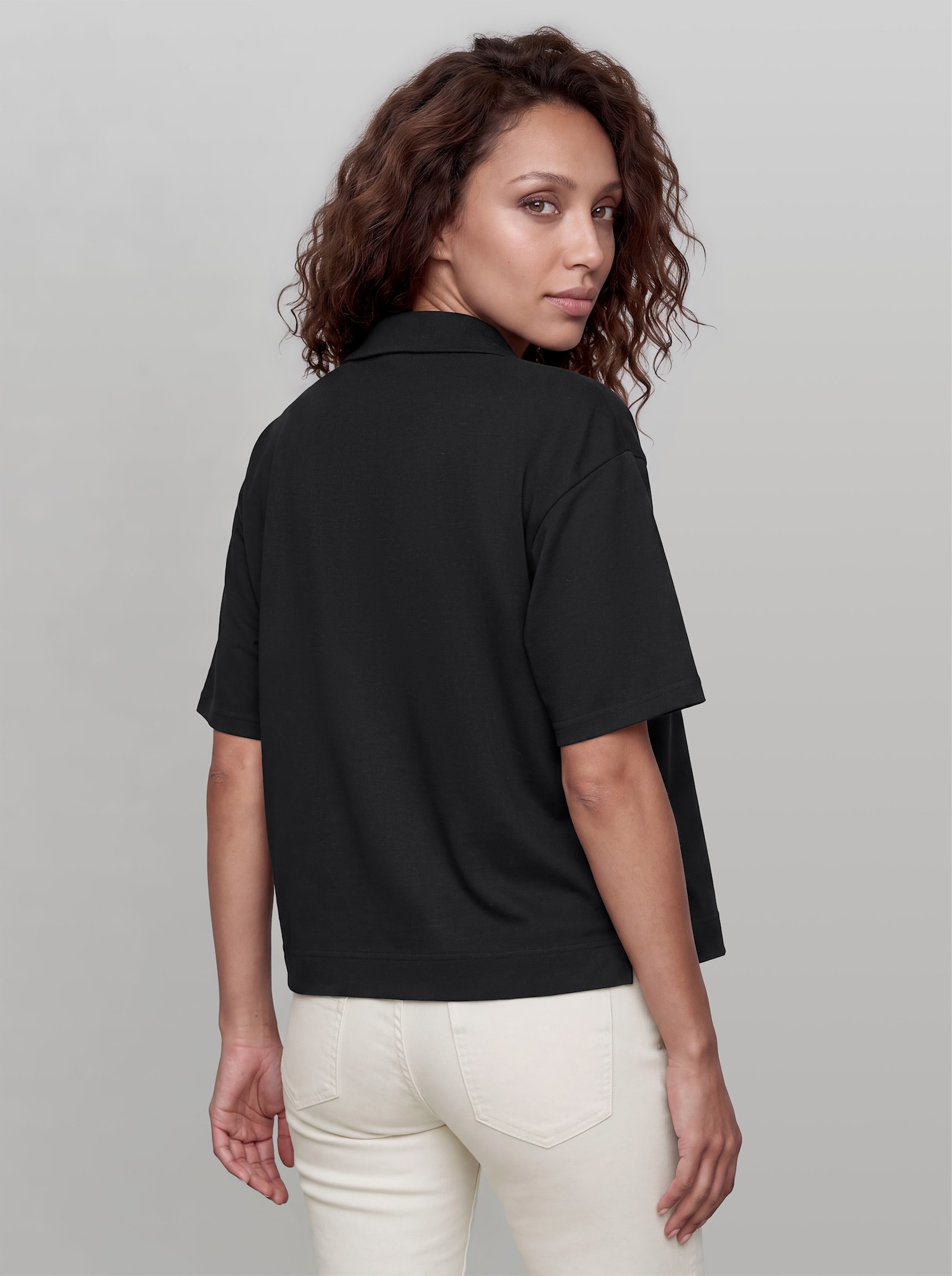 heine Blusenshirt mit Kragen - schwarz