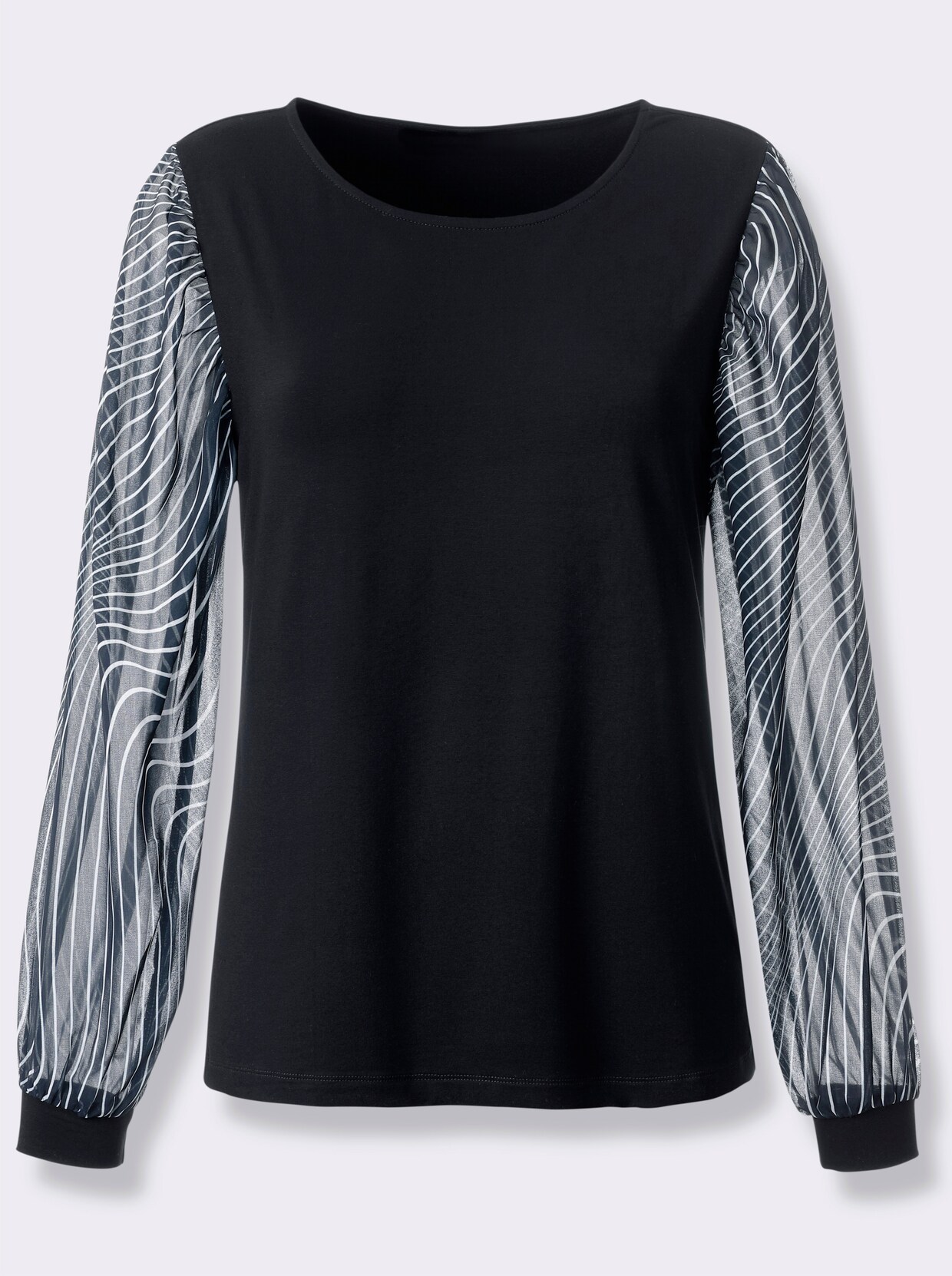 Rundhalsshirt - schwarz