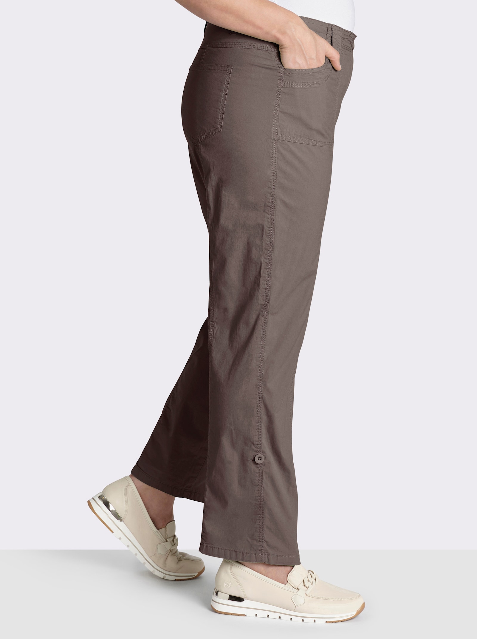 Hose mit krempelbaren Beinen - dunkeltaupe