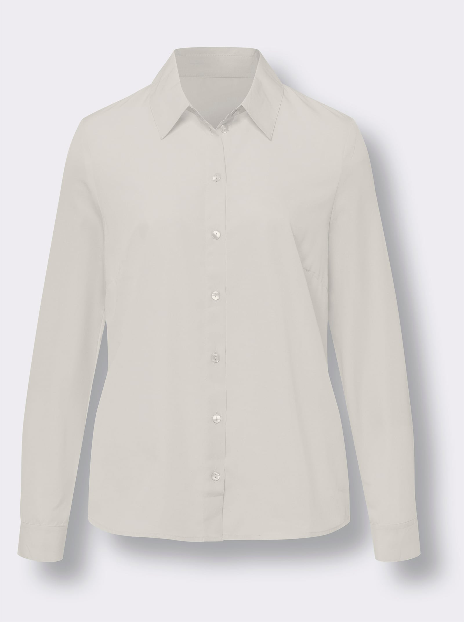 Blouse met lange mouwen en knoopmanchetten - champagne
