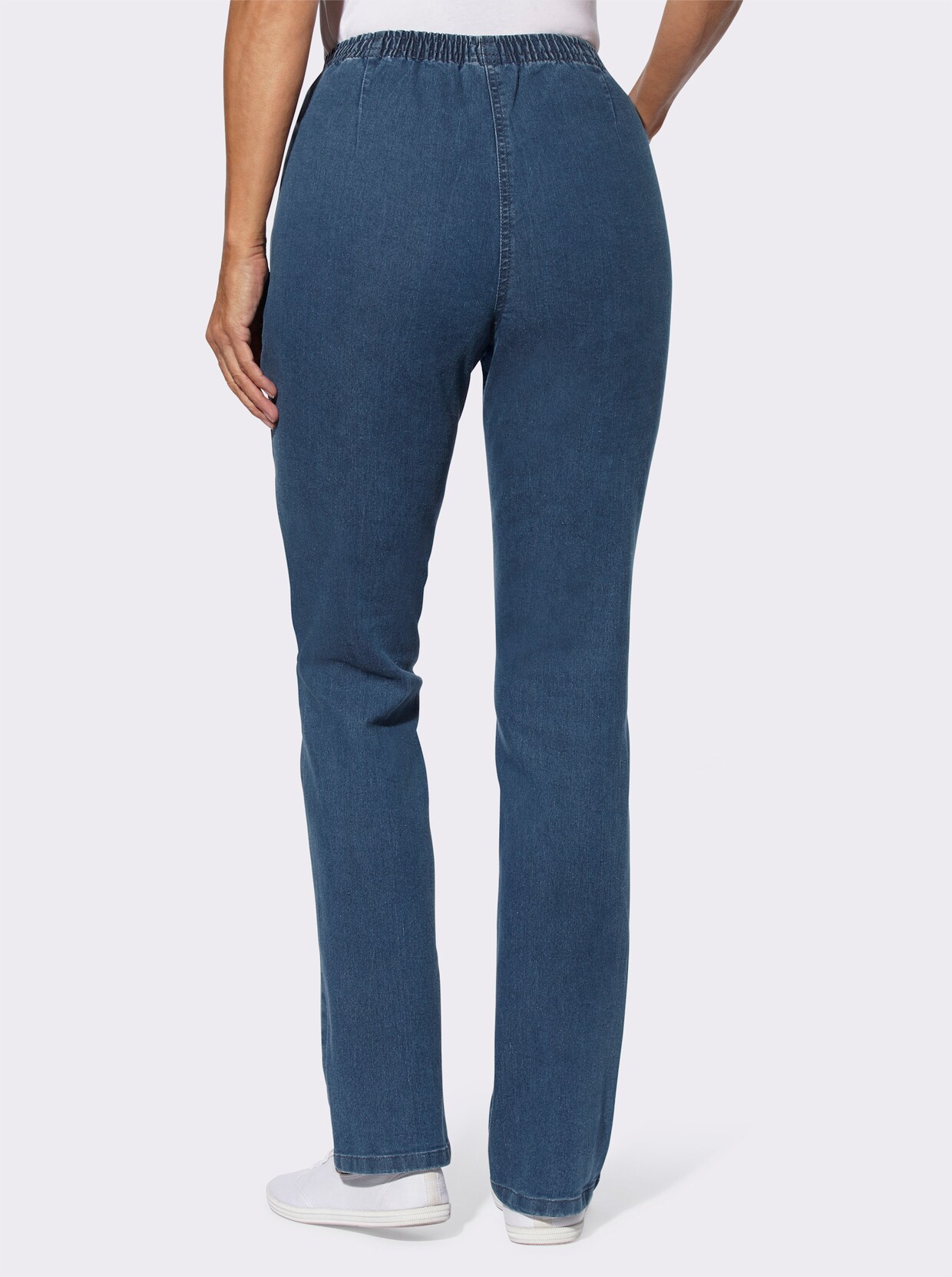 Jeans med resår - blue-stone-washed